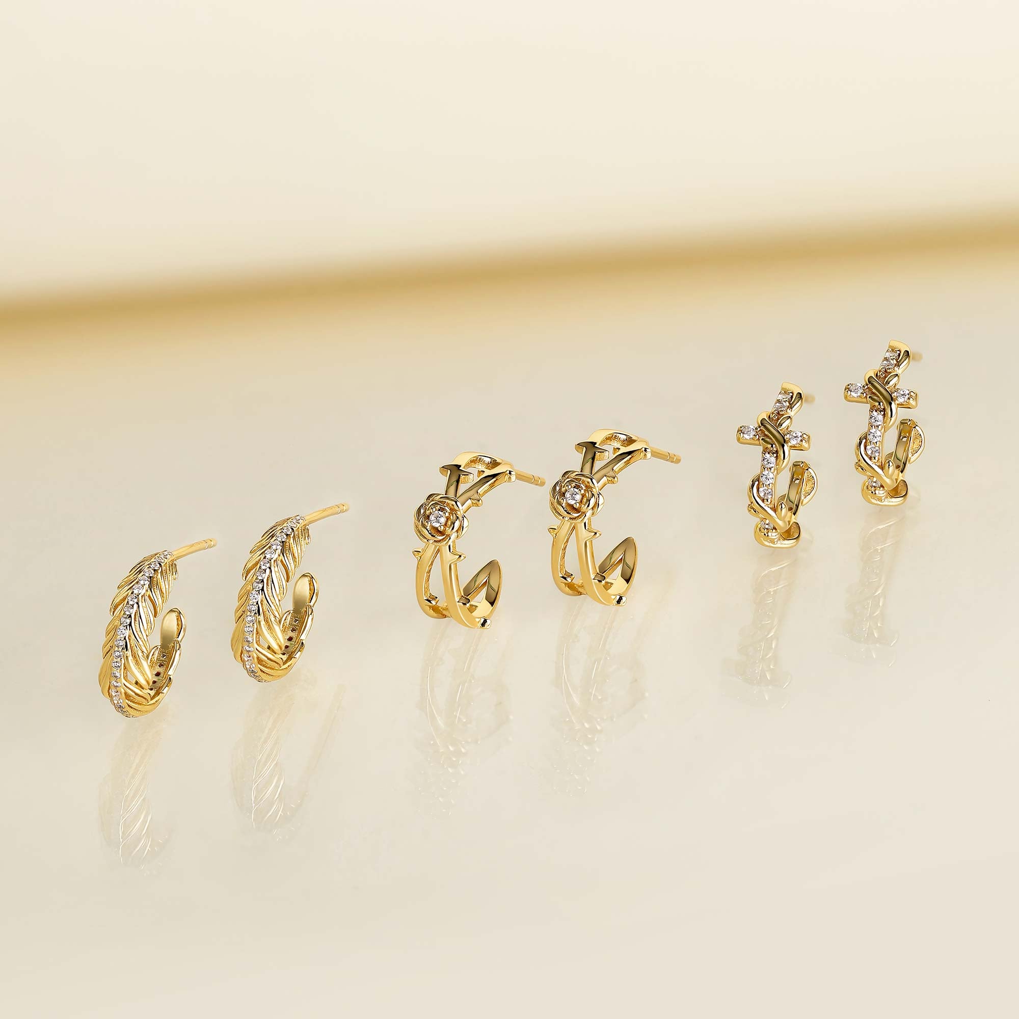 Promised Land Sky's Ascension Half Hoop Stud Earrings