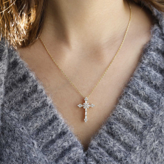 Byzantine Faith Cross Pendant Necklace