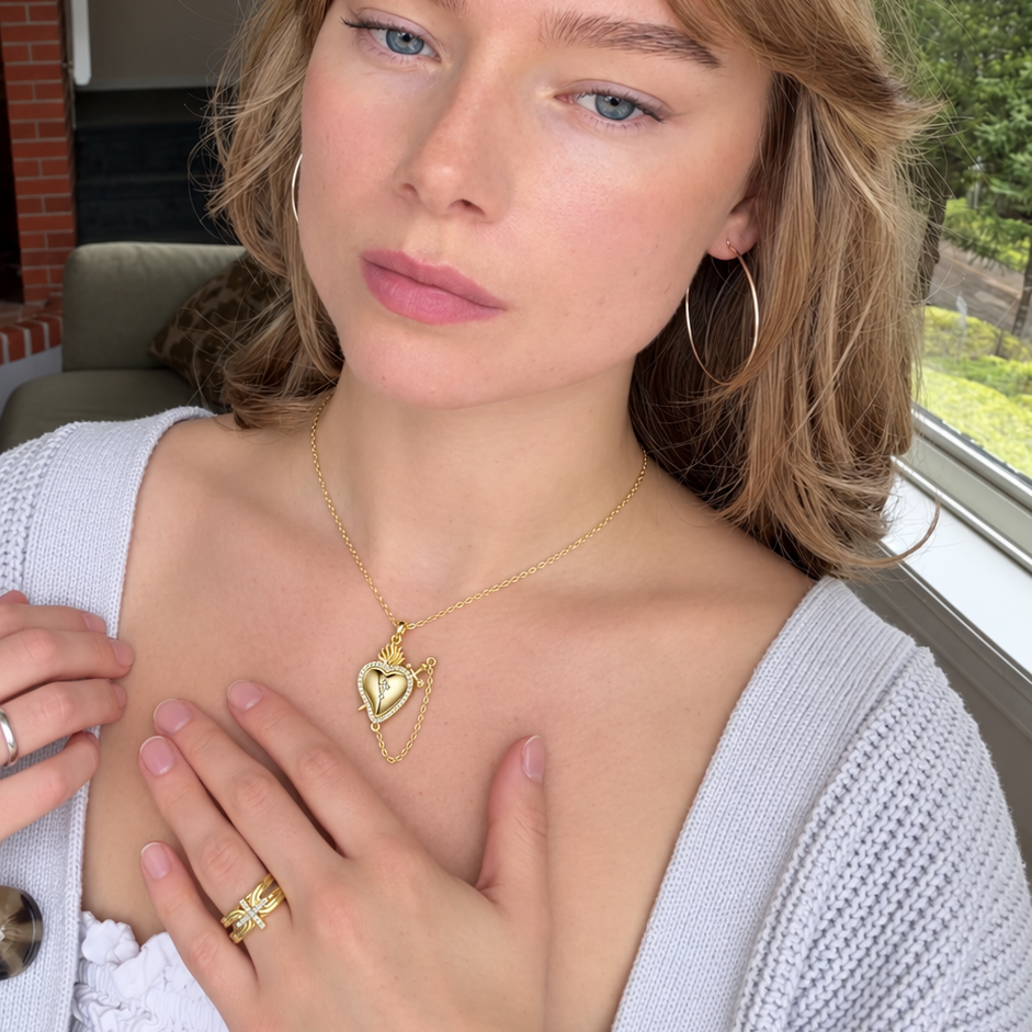 Sacred Heart jewelry worn in real life