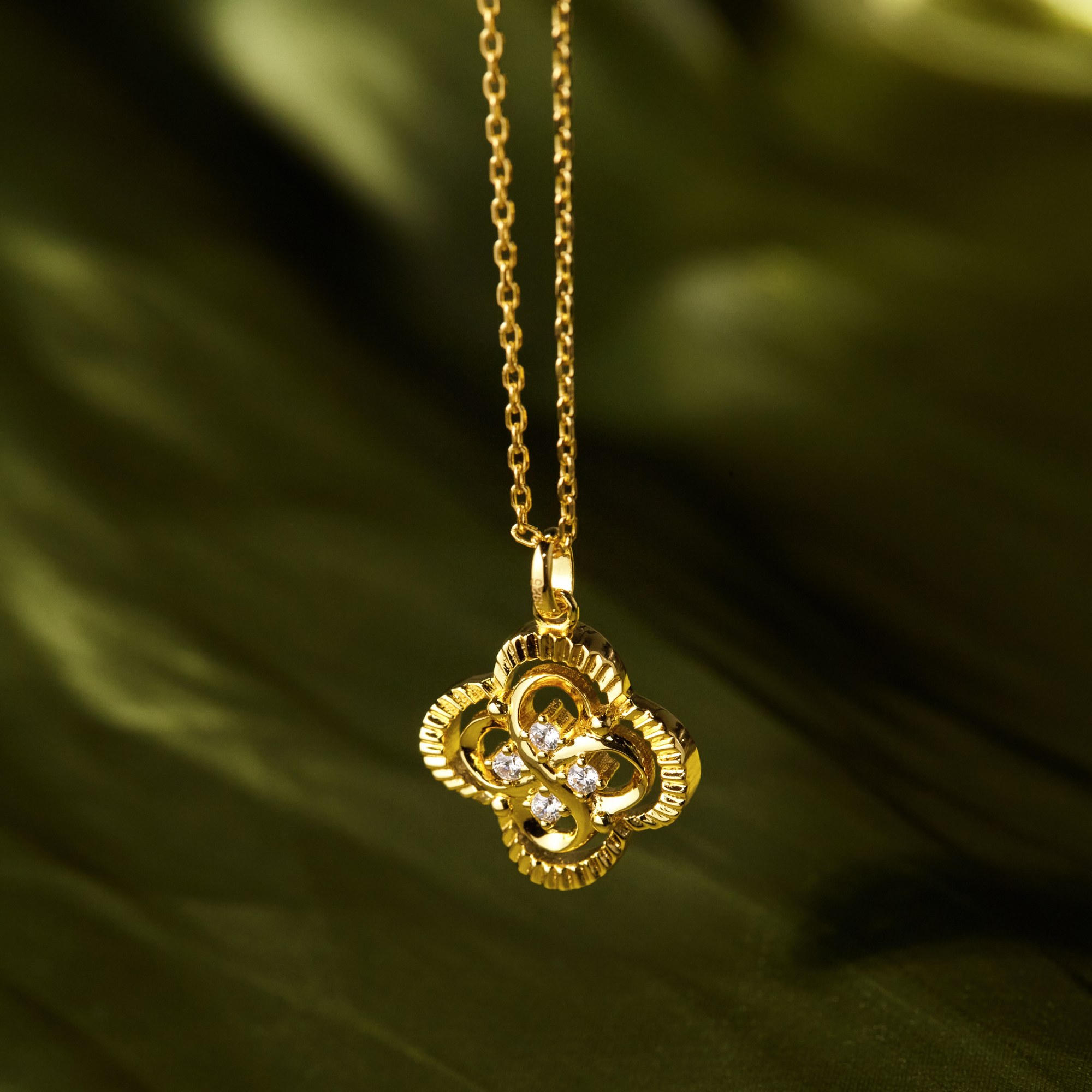 Infinite Clover Charm Pendant Necklace