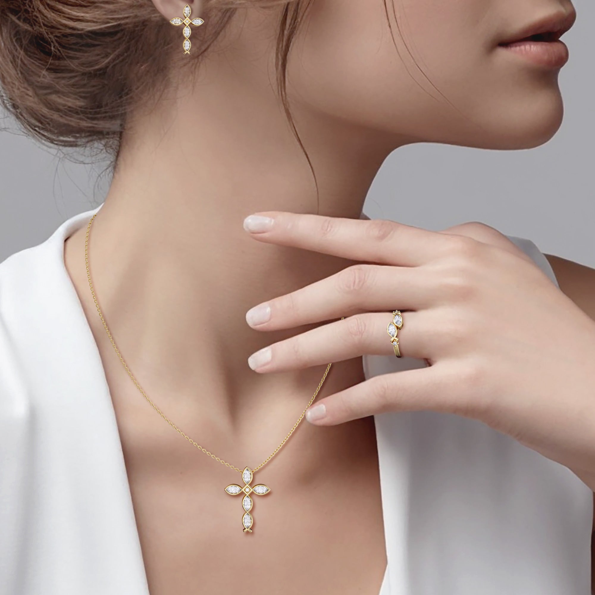 Sacred Jesus Fish Cross Earrings - vanimy