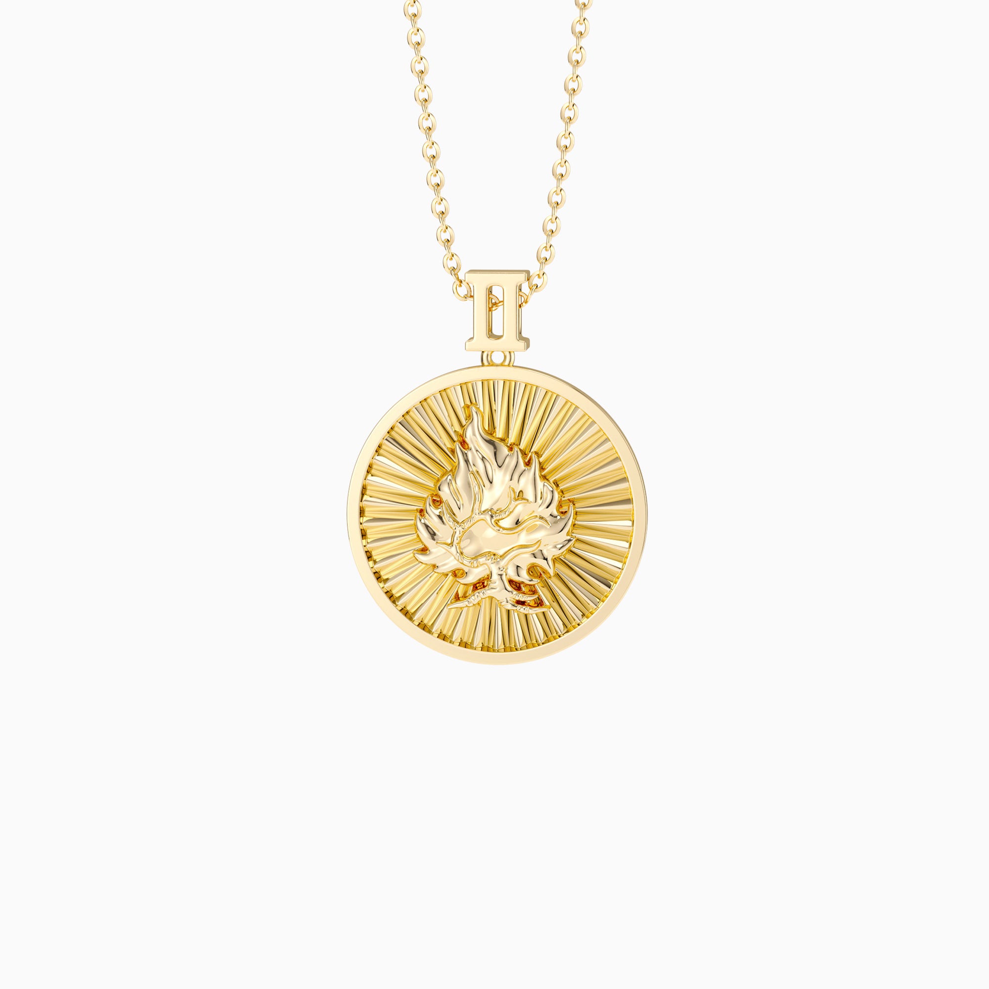 Promised Land Molten Fire Burning Bush Coin Medallion Necklace - vanimy
