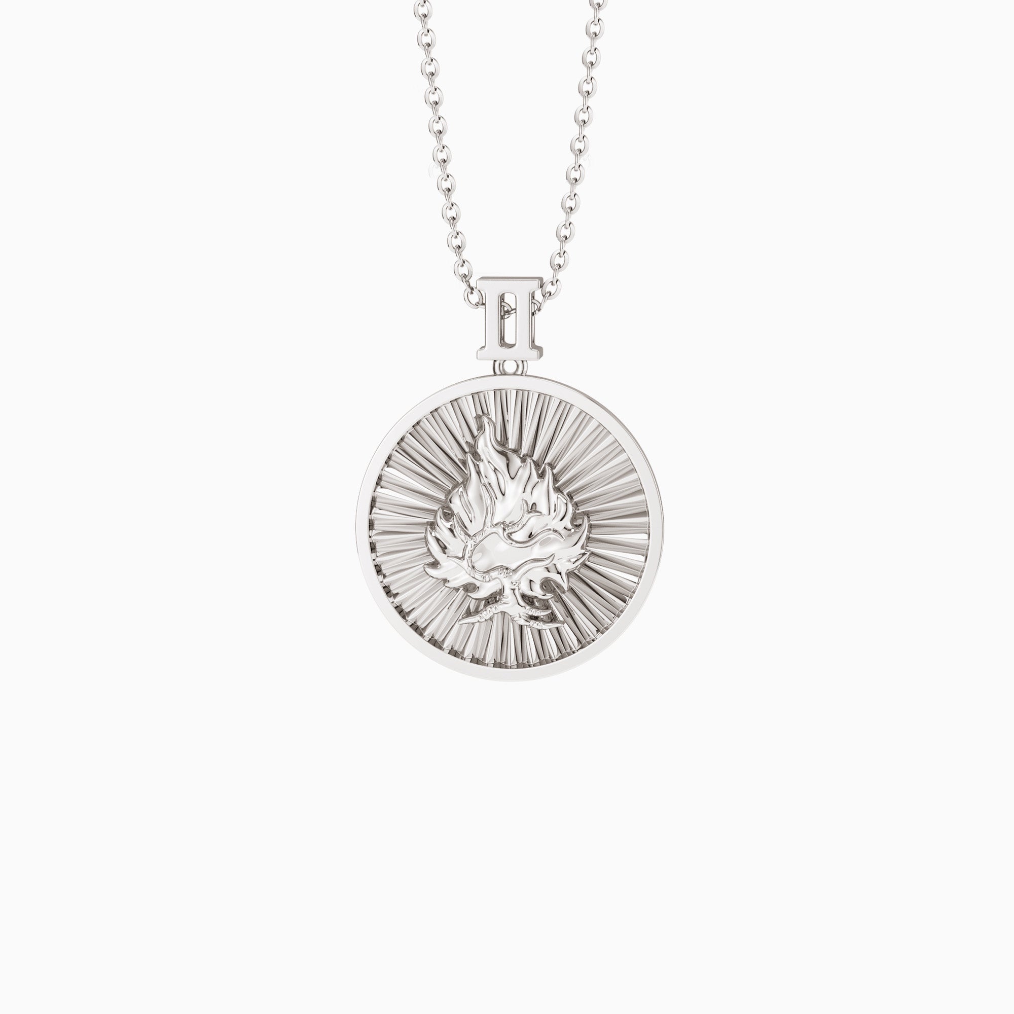 Promised Land Molten Fire Burning Bush Coin Medallion Necklace - vanimy