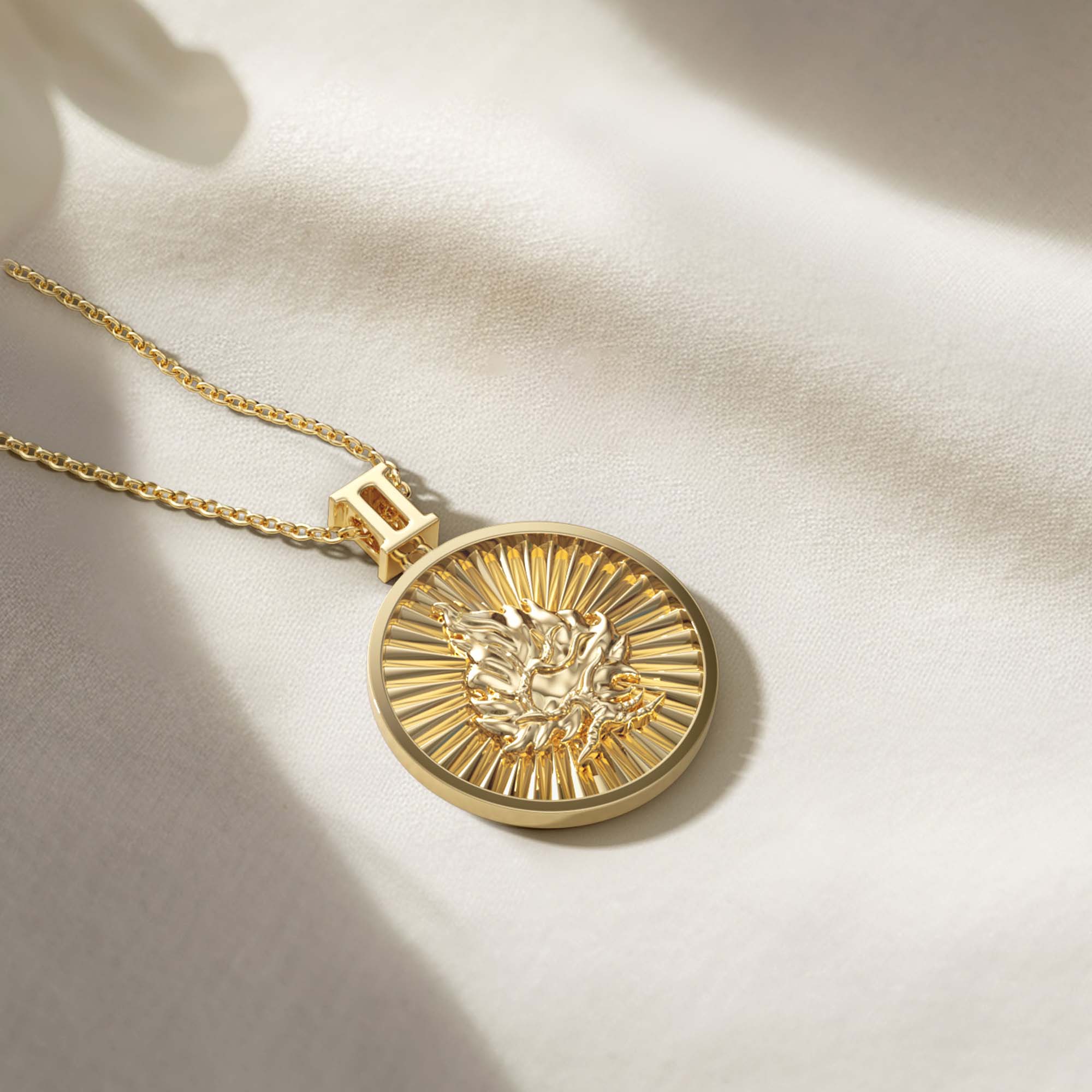 Promised Land Molten Fire Burning Bush Coin Medallion Necklace - vanimy
