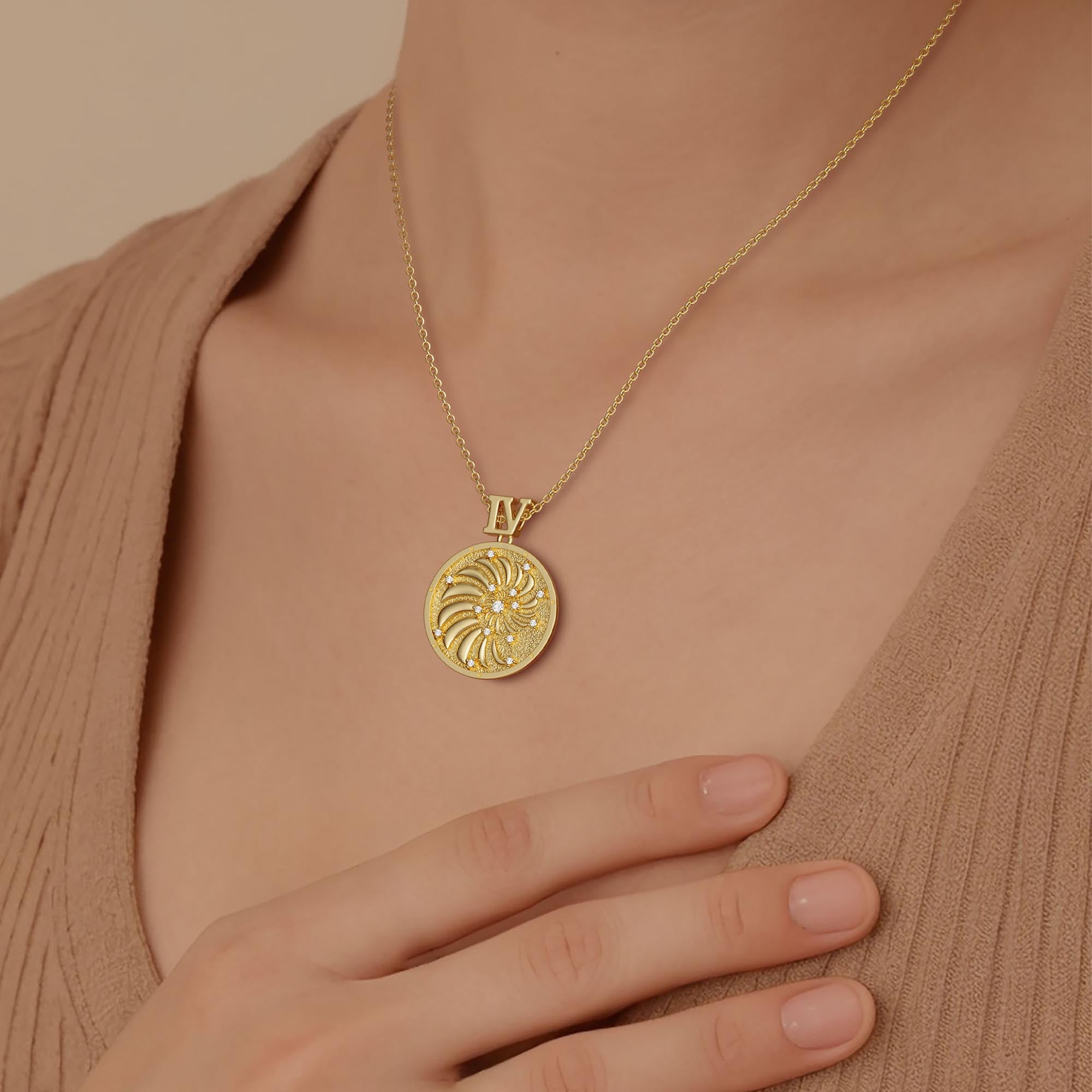 Promised Land Everyday Miracles Blessings Spiral Coin Medallion Necklace - vanimy