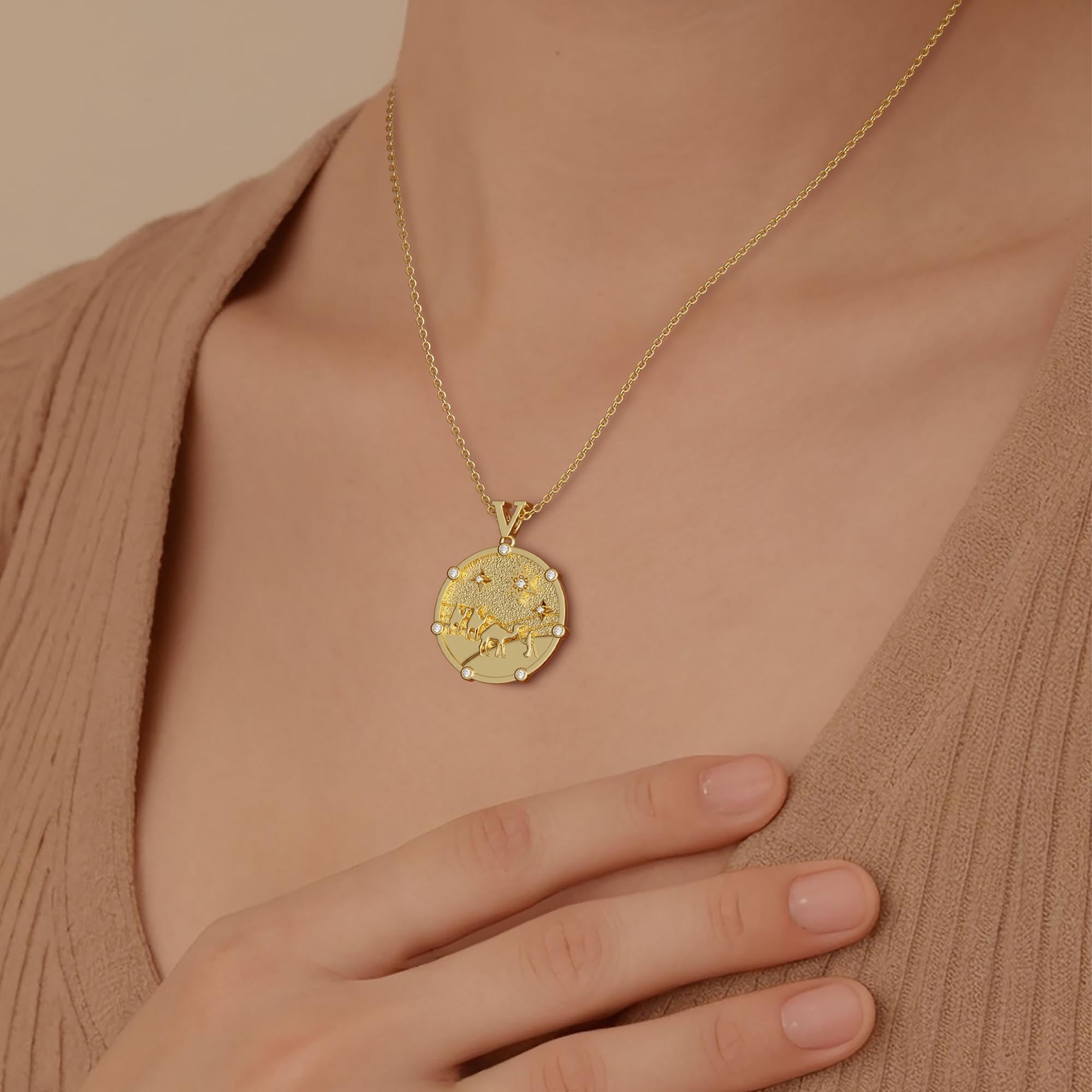 Promised Land Follow Your Star Three Wise Men Coin Medallion Necklace - vanimy