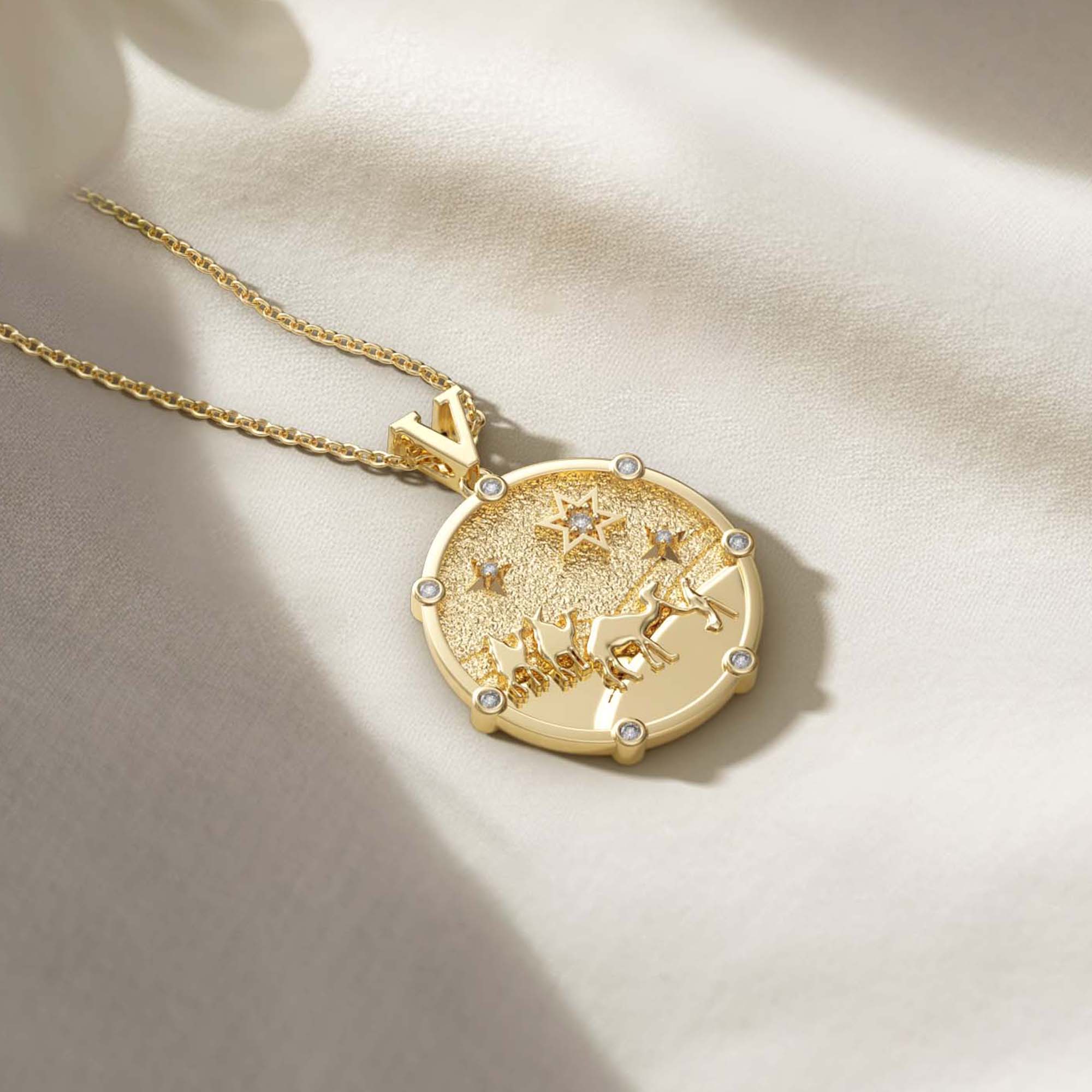 Promised Land Follow Your Star Three Wise Men Coin Medallion Necklace - vanimy