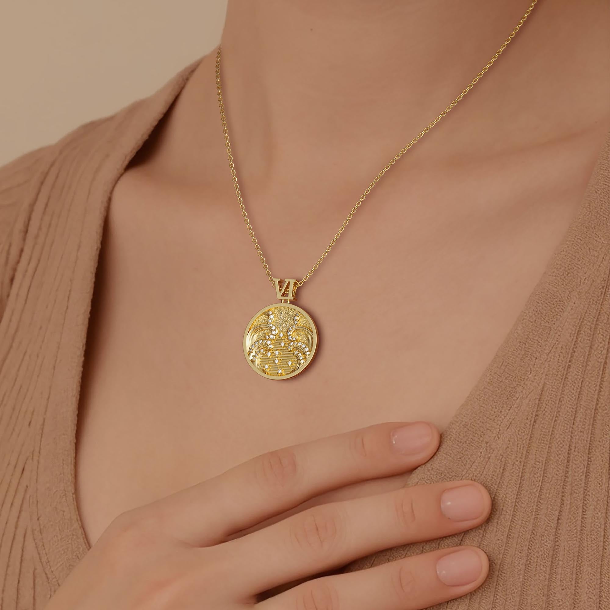 Promised Land Wave Faith Coin Medallion Necklace - vanimy