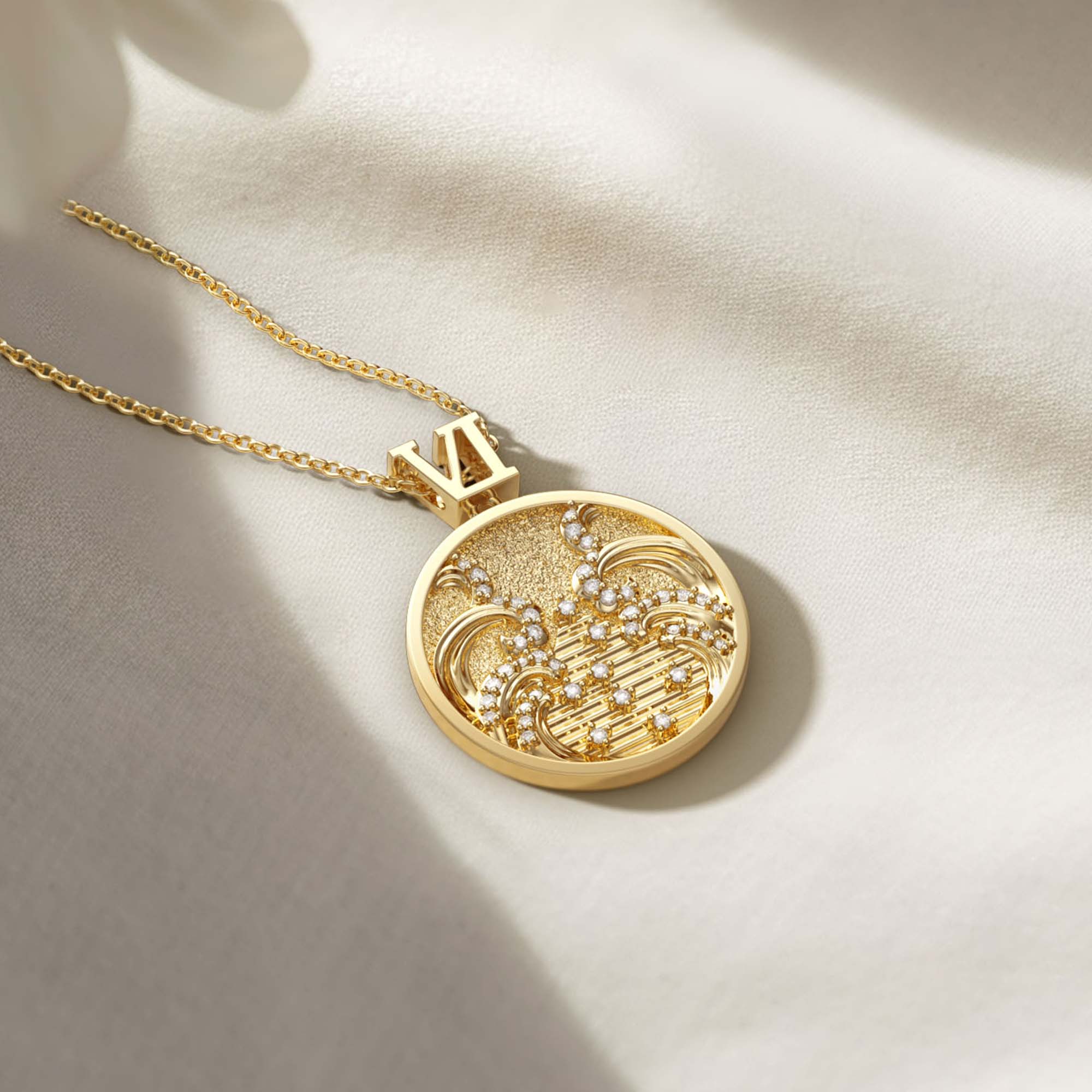 Promised Land Wave Faith Coin Medallion Necklace - vanimy