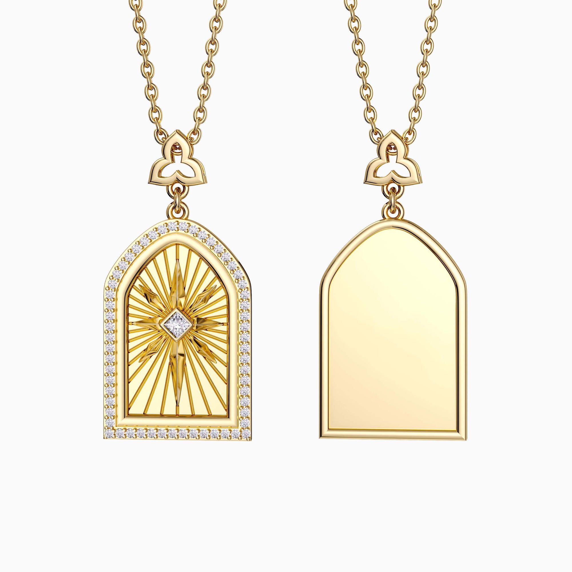 Customized Cross Medallion Pendant Engraved Necklace - vanimy