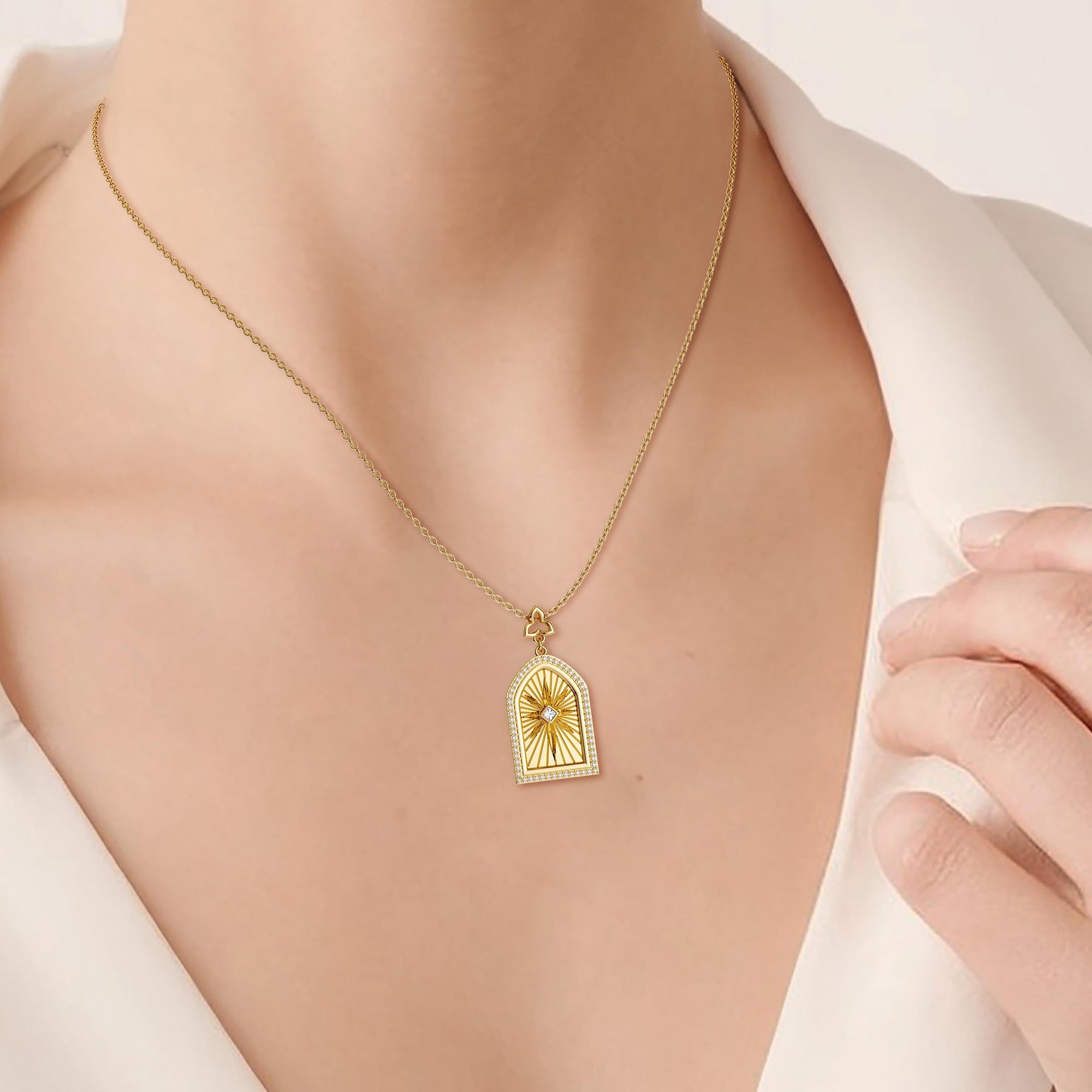 You Are Loved Cross Medallion Pendant Engraved Necklace - vanimy