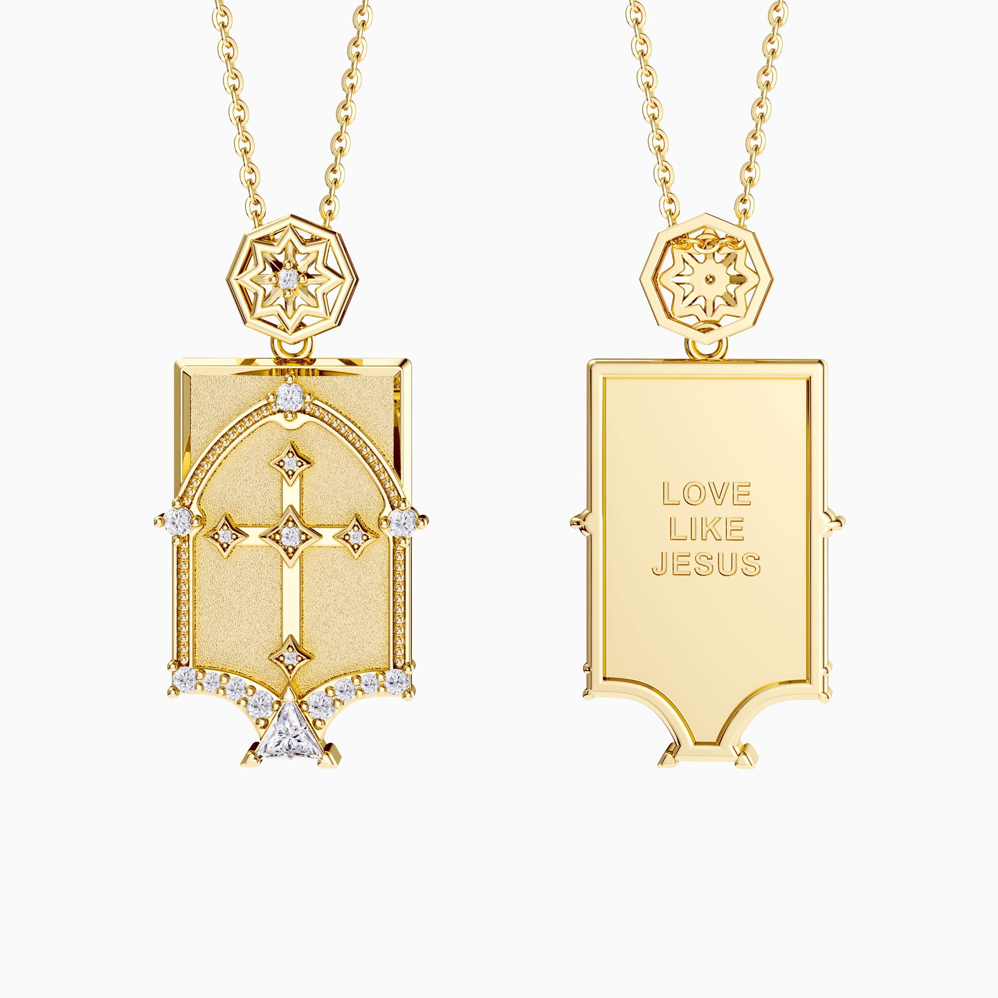 Love Like Jesus Cross Engraved Necklace - vanimy