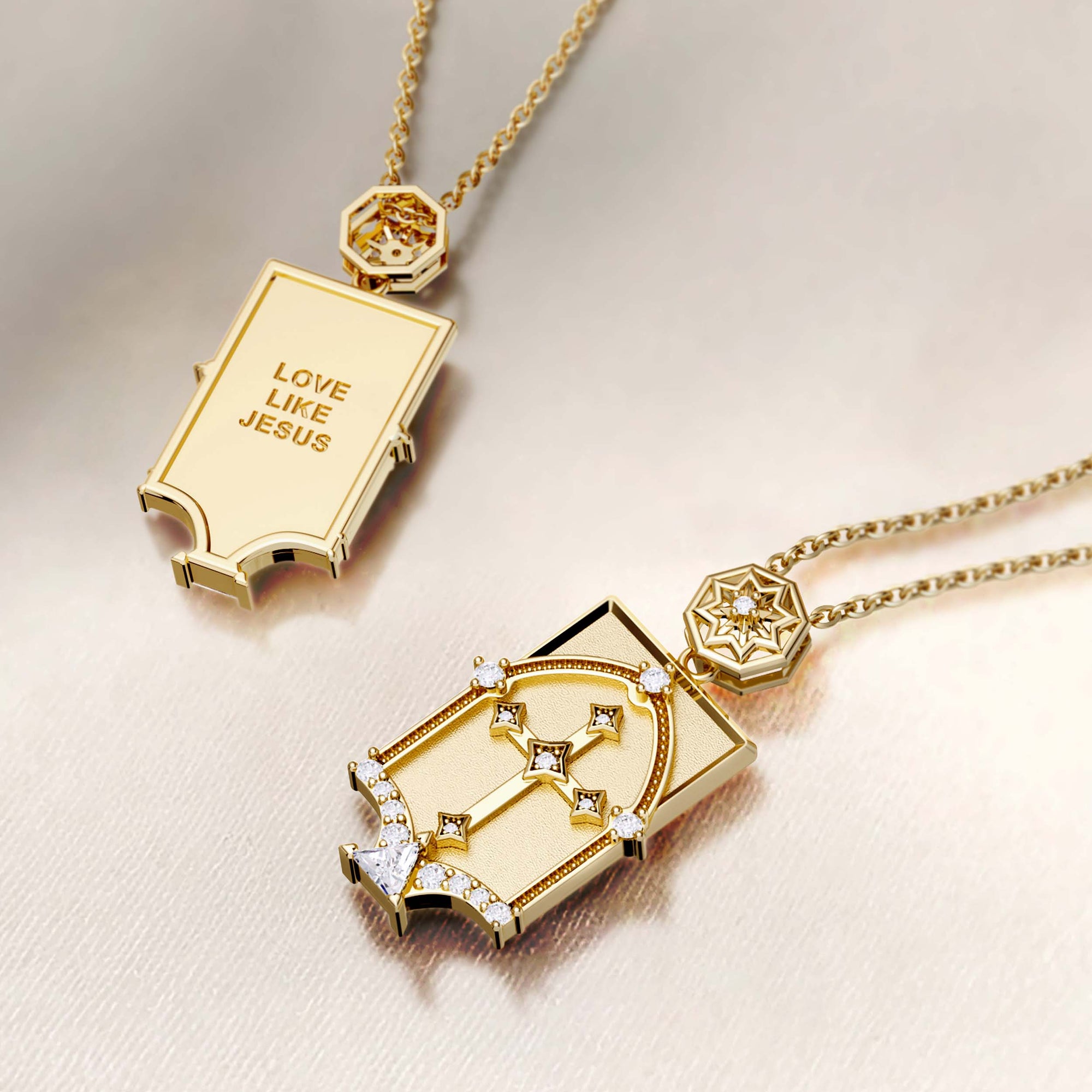 Love Like Jesus Cross Engraved Necklace - vanimy