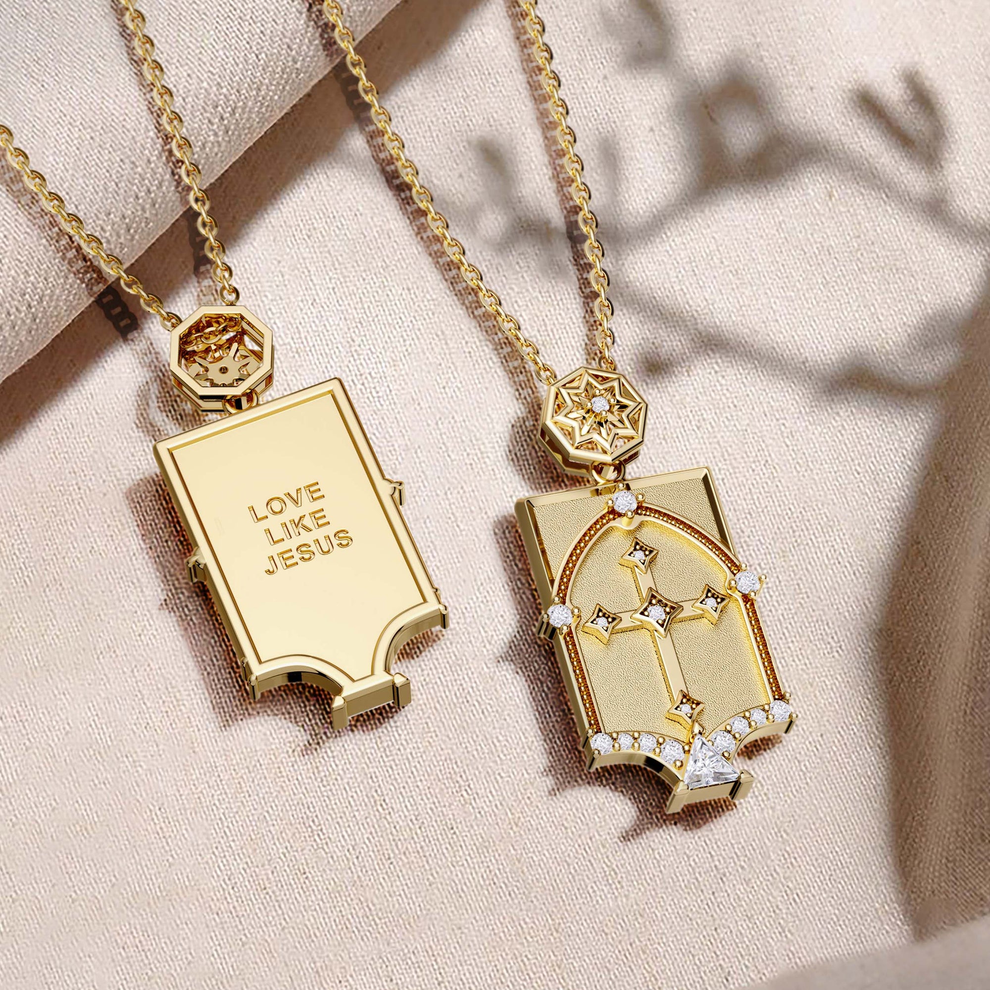 Love Like Jesus Cross Engraved Necklace - vanimy