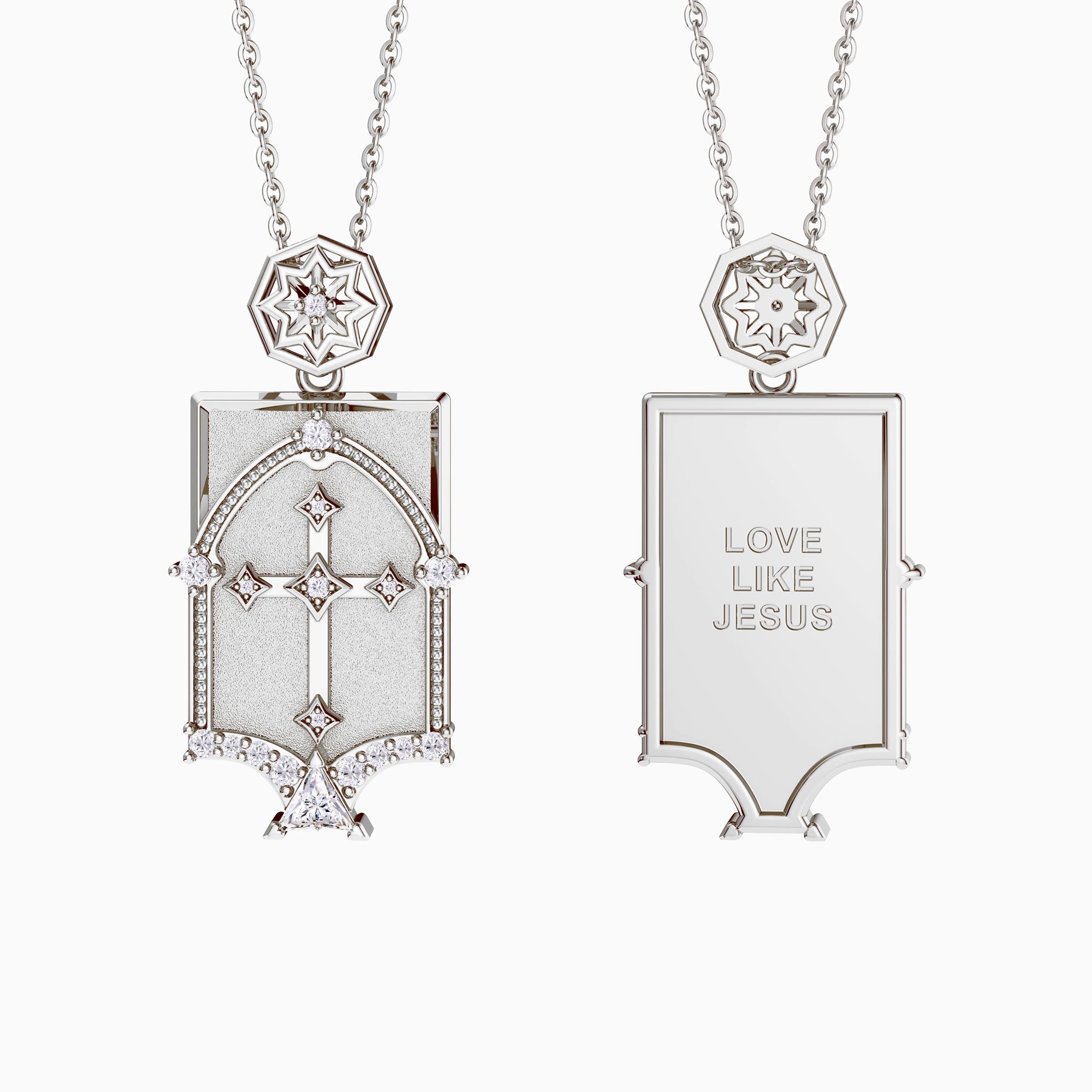 Love Like Jesus Cross Engraved Necklace - vanimy