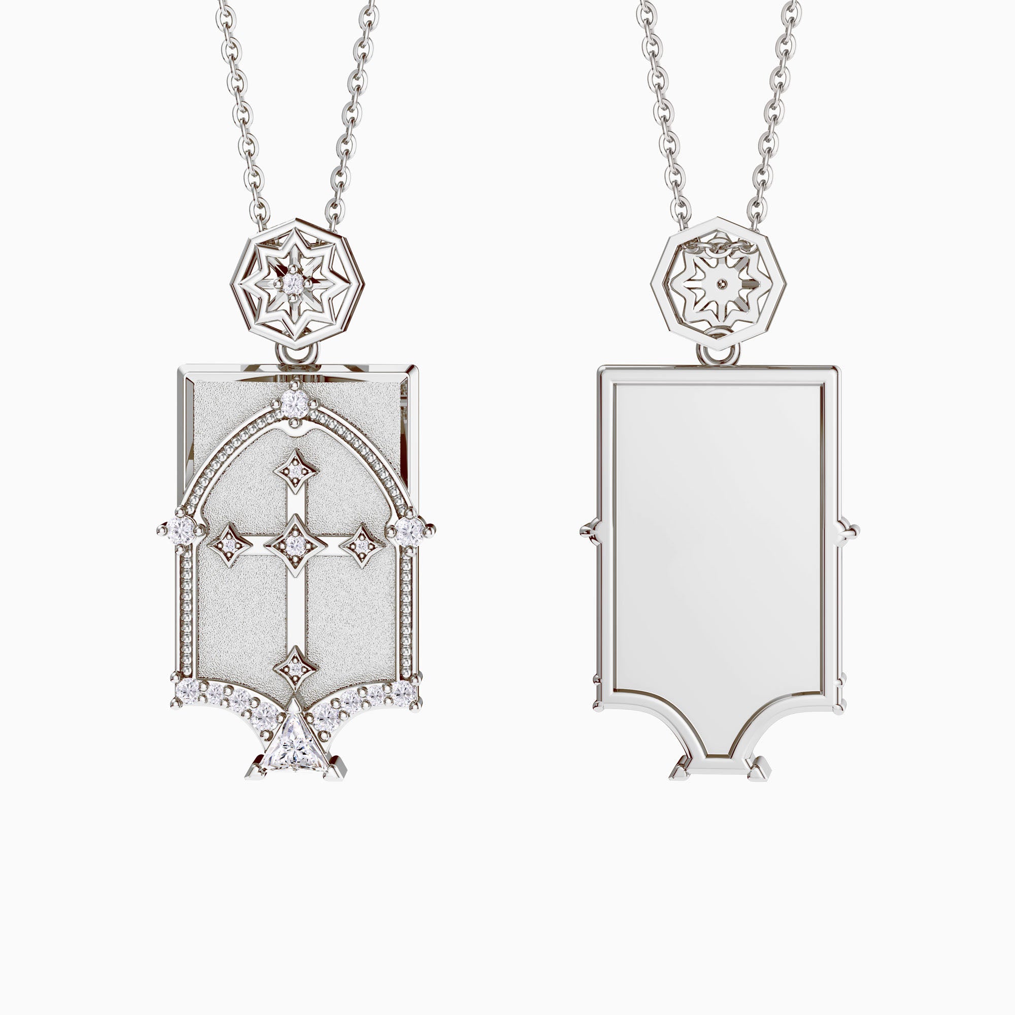 Personalized Cross Dome Engraved Necklace - vanimy