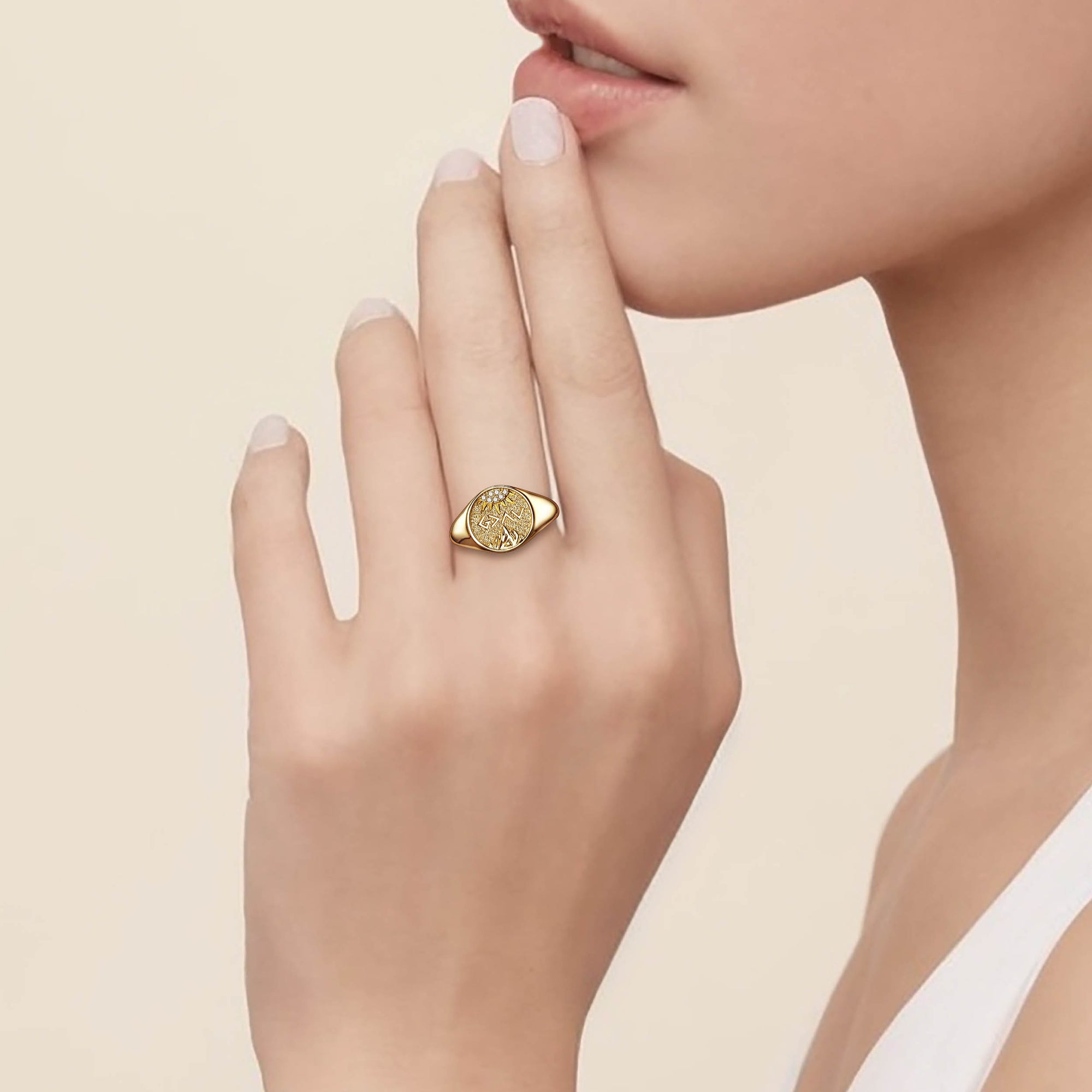 Customized Highs And Lows Signet Ring - vanimy