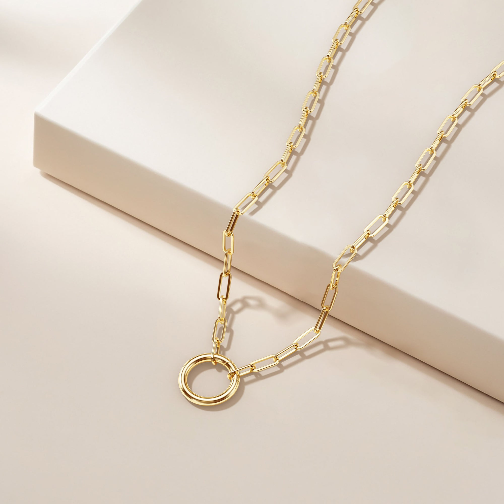 Paperclip Chain Charm Necklace - vanimy