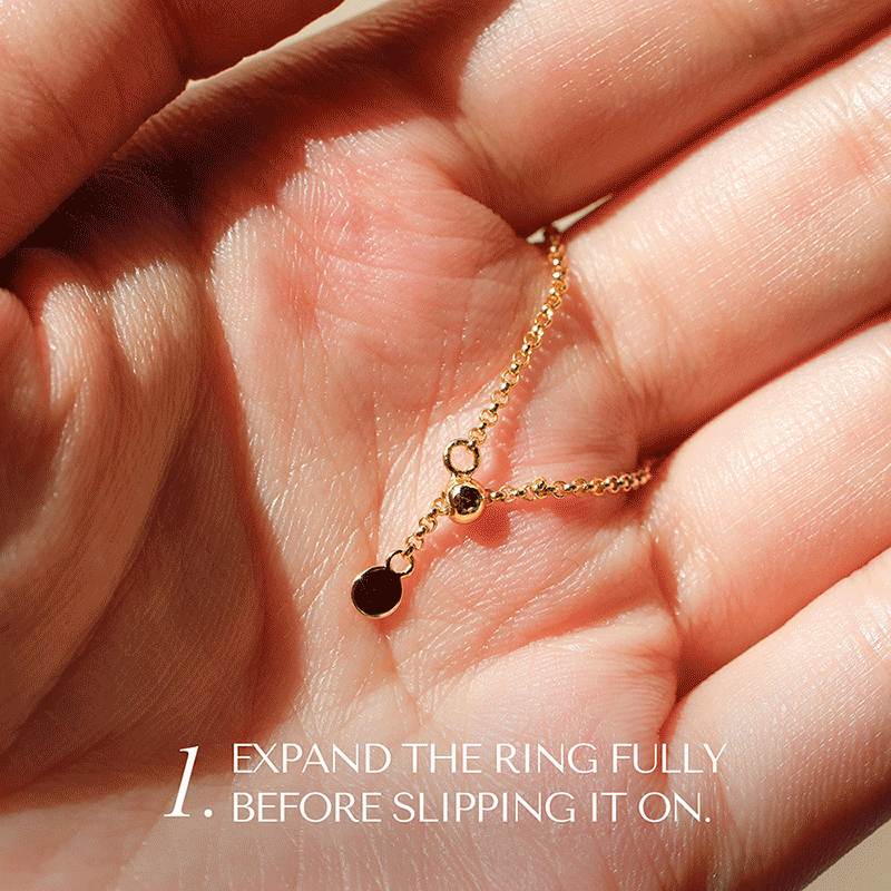 Flaming Heart Adjustable Chain Ring