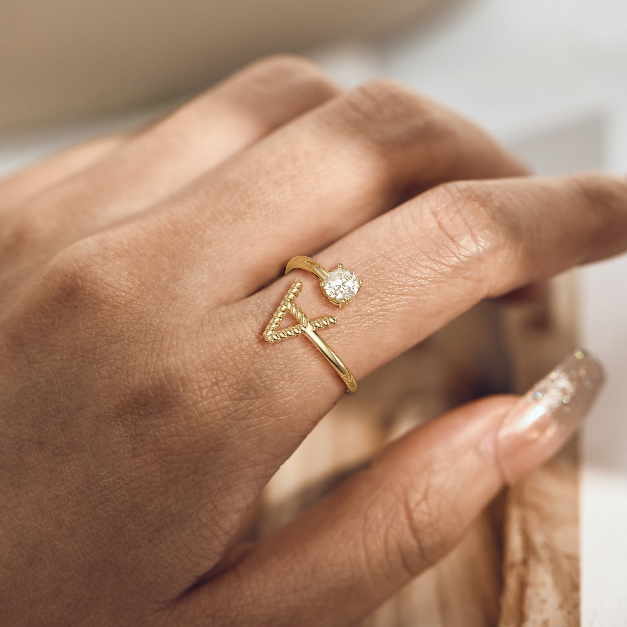 Letter Strand Knot Ring - vanimy