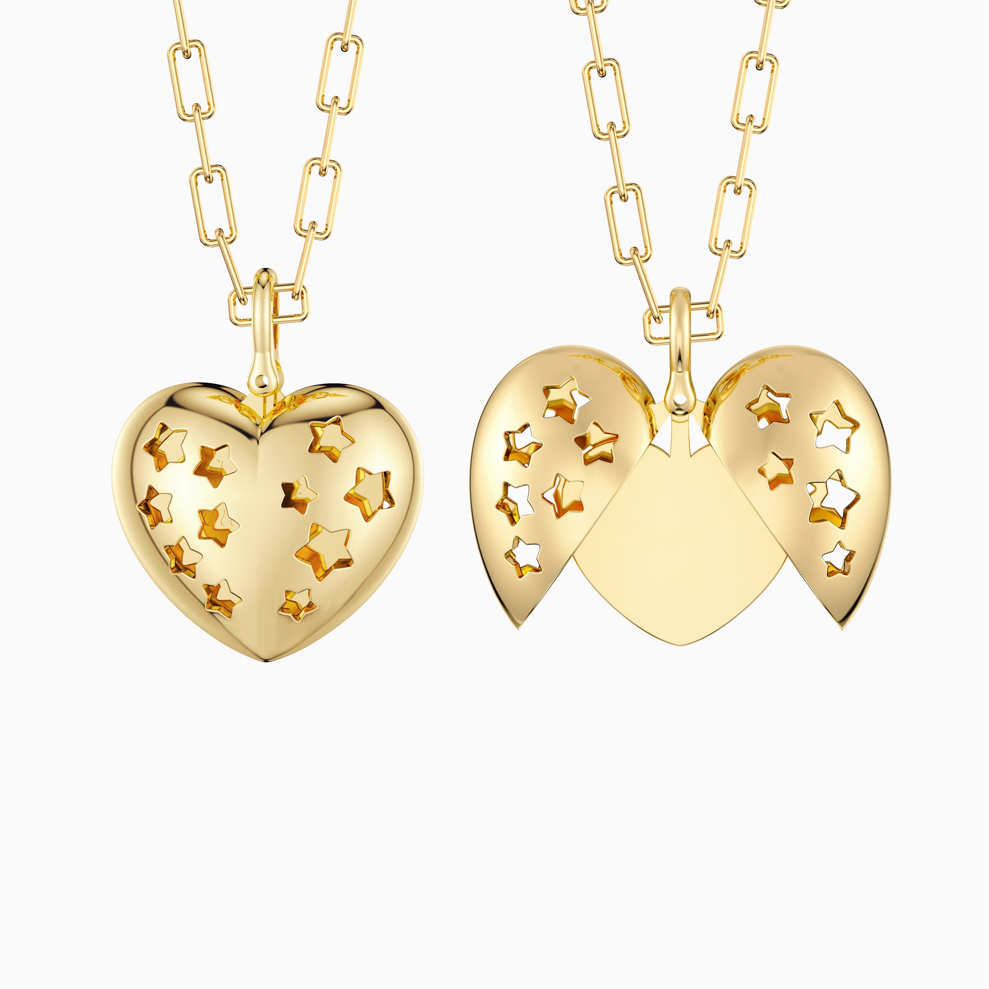 Personalized Stellar Love Heart Pendant Necklace - vanimy