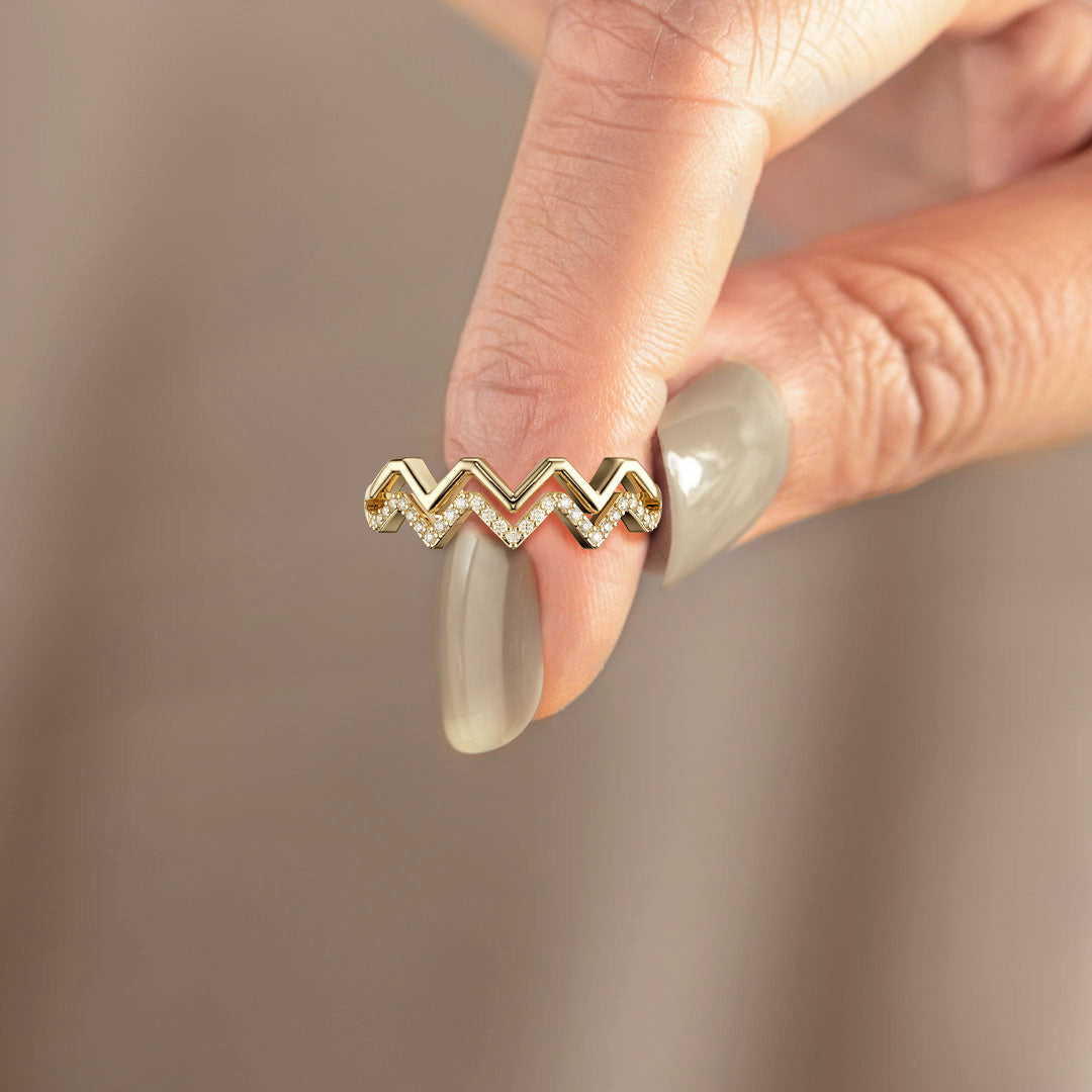 Highs And Lows Wave Ring - vanimy