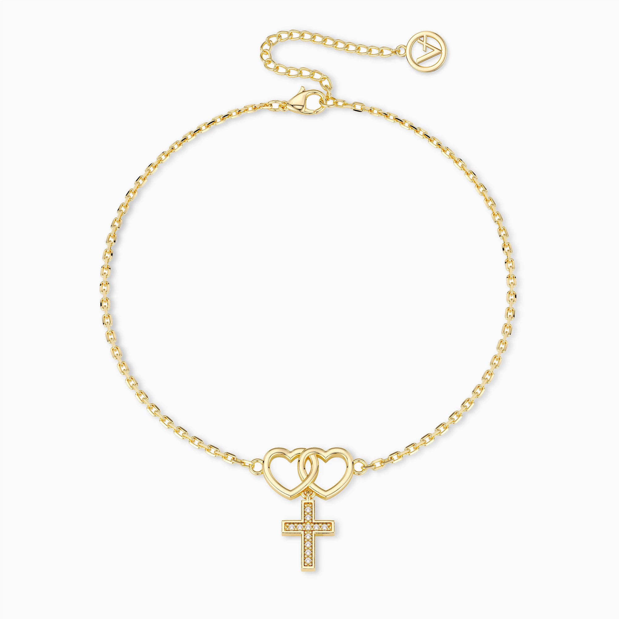 Double Heart Cross Bracelet - vanimy