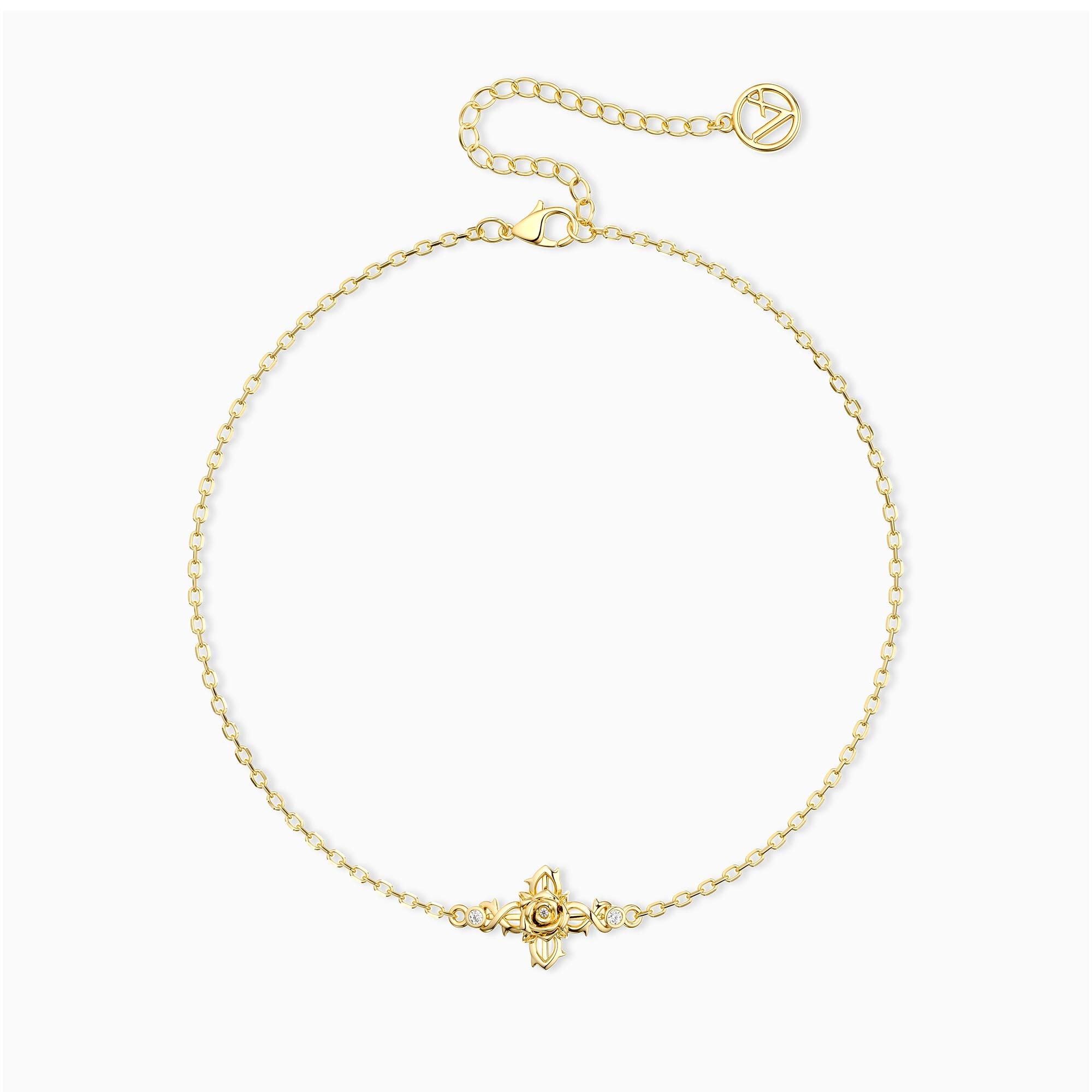 Blumenkreuz Juni Rose Armband