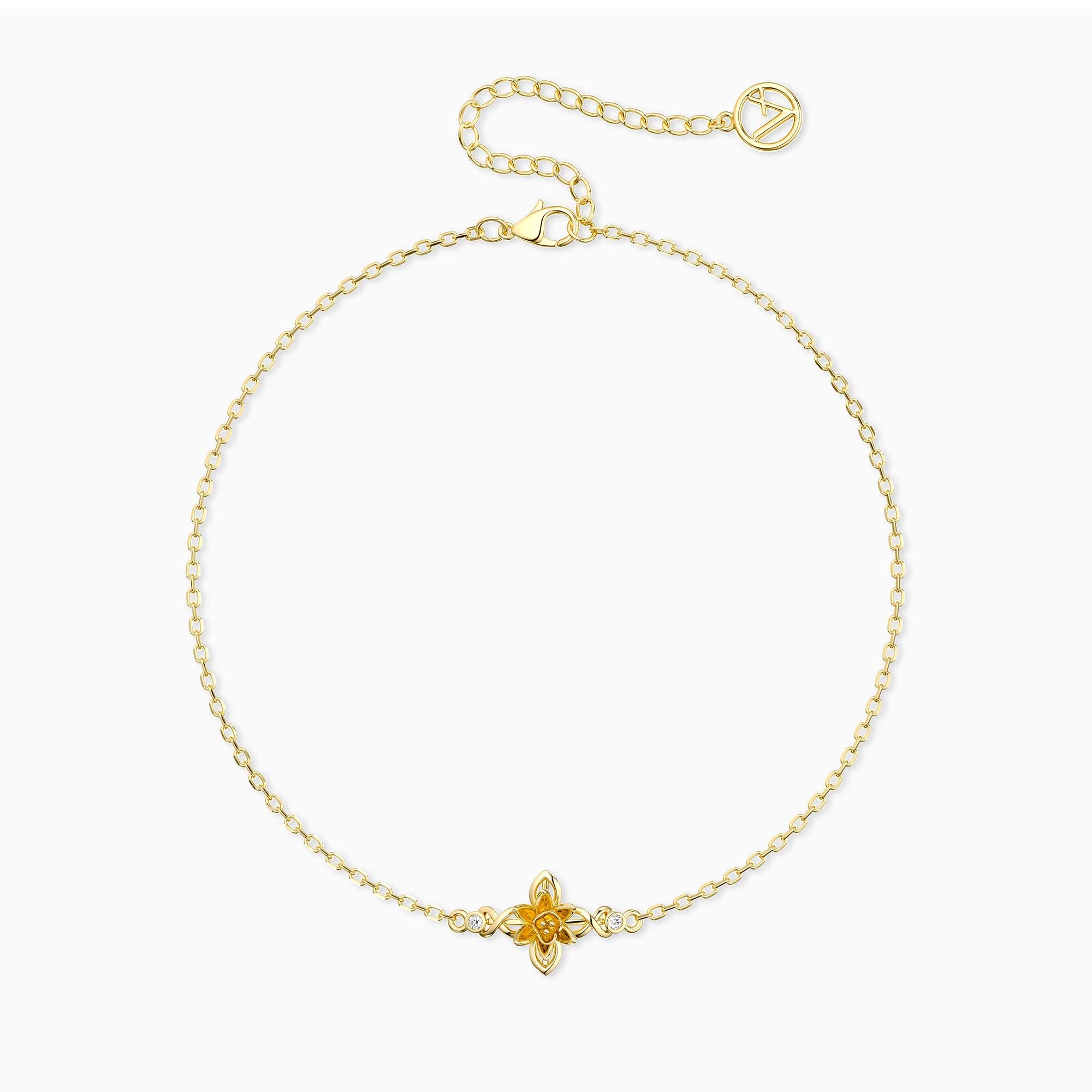 Armband mit floralem Kreuz und Tulpenmotiv