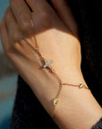 Byzantine Cross Birth Flower Hand Chain