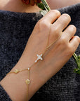 Byzantine Cross Birth Flower Hand Chain