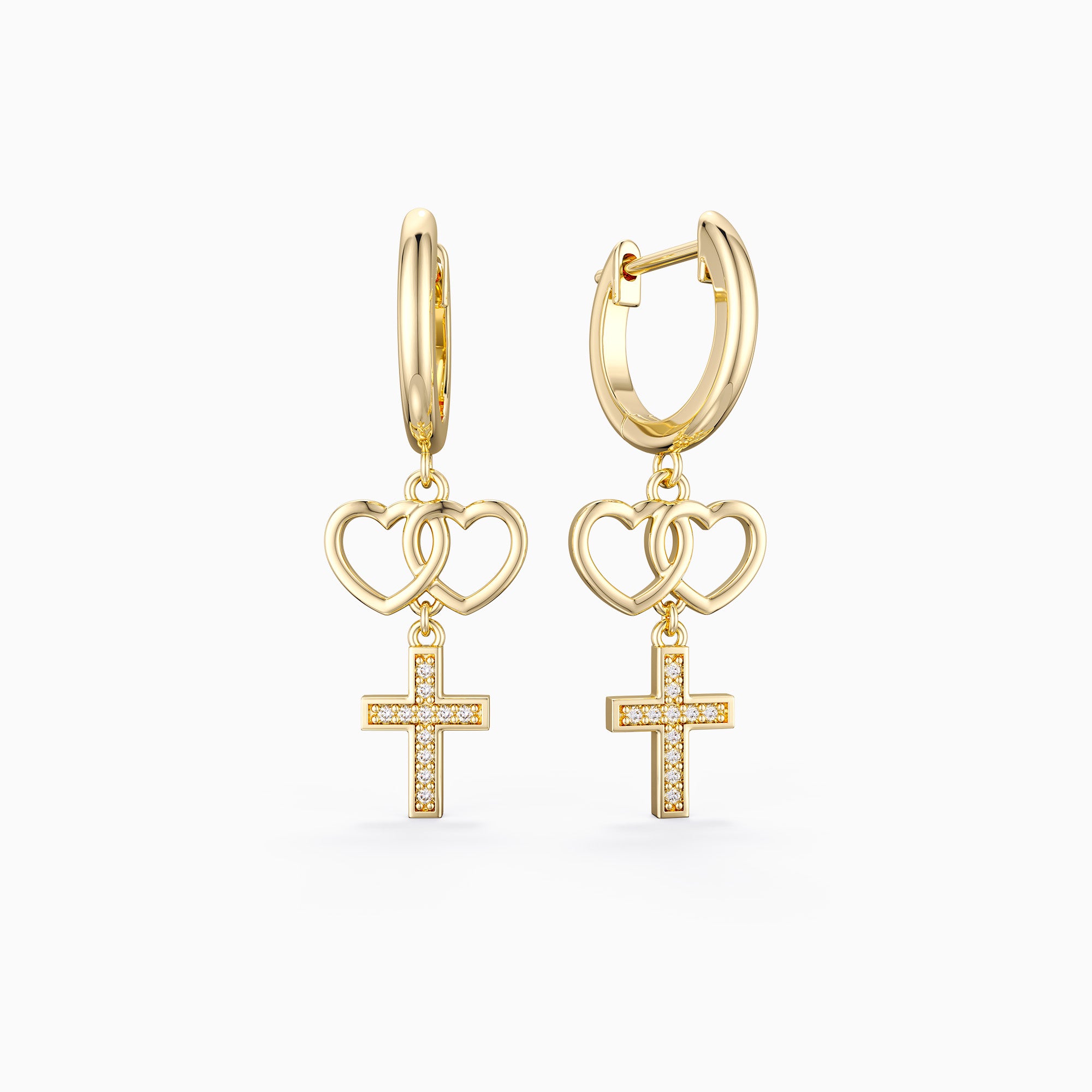 Love And Faith Cross Earrings - vanimy