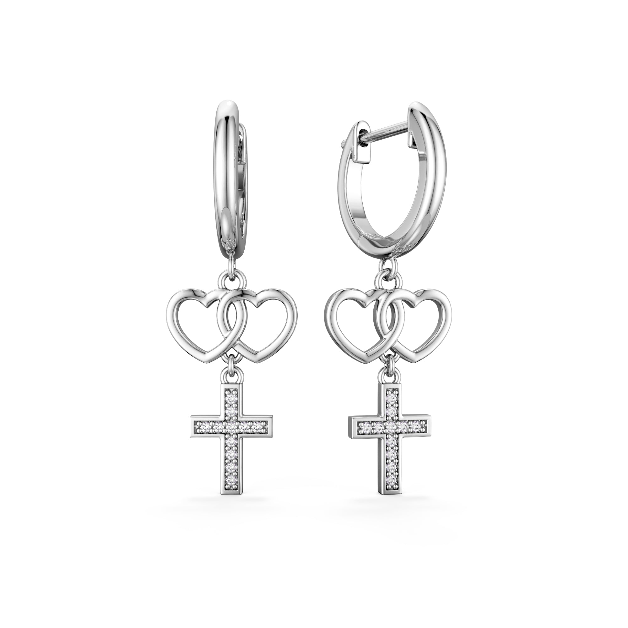 Love And Faith Cross Earrings - vanimy