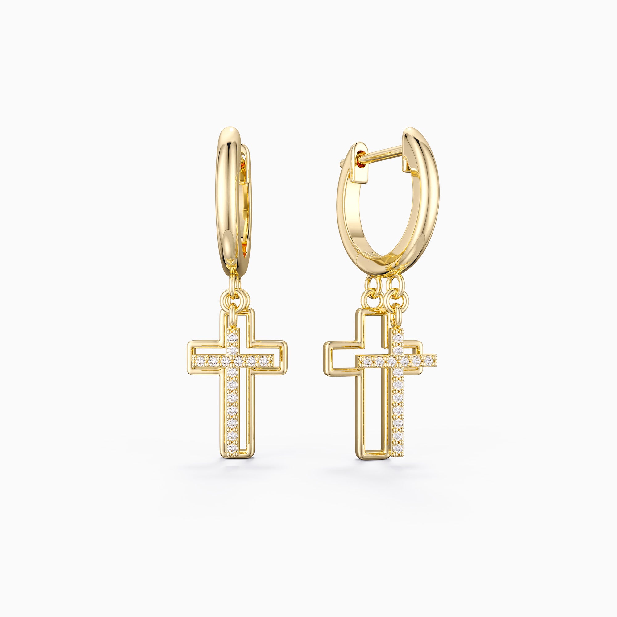 Cutout Double Cross Earrings - vanimy