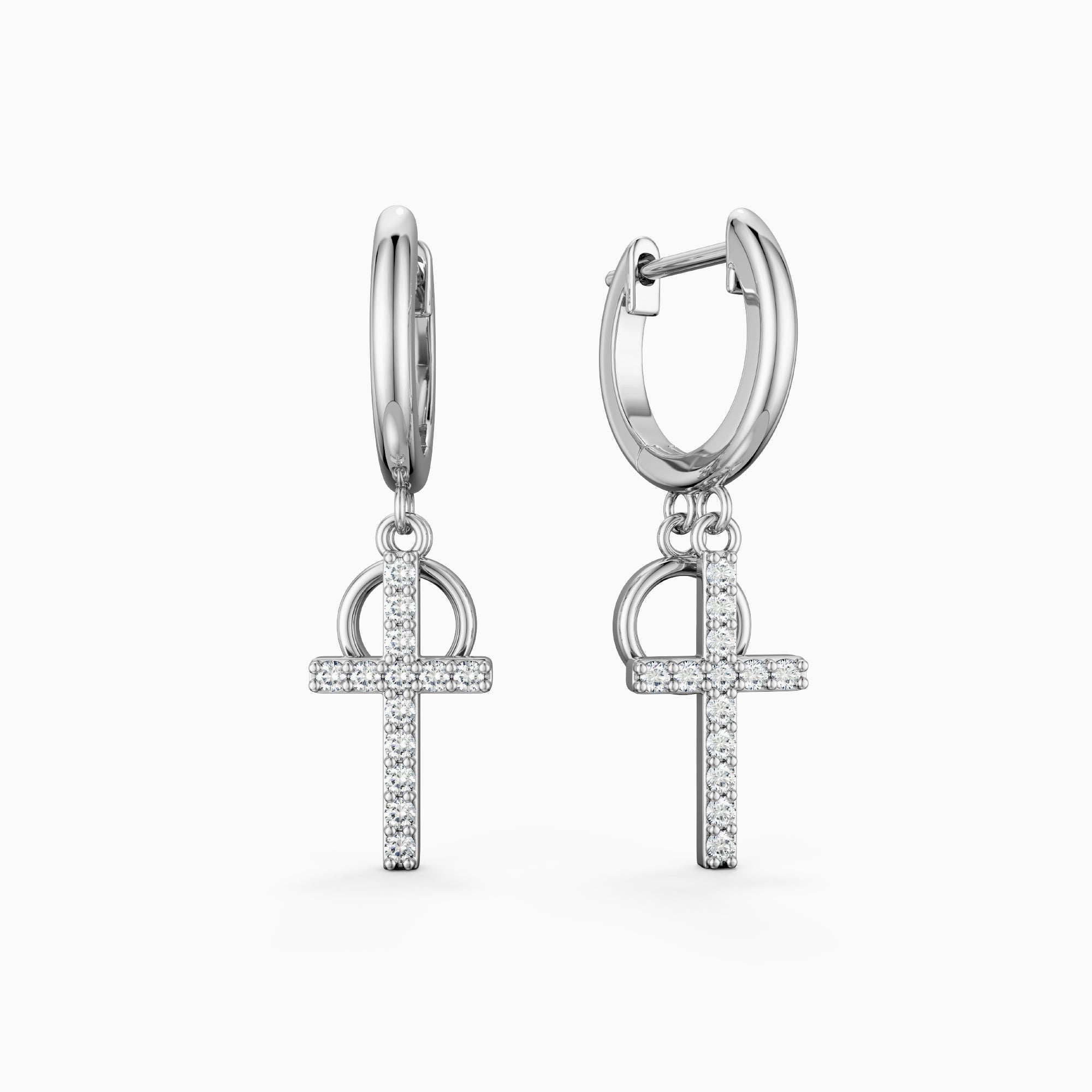 Gold Layered Circle Cross Earrings