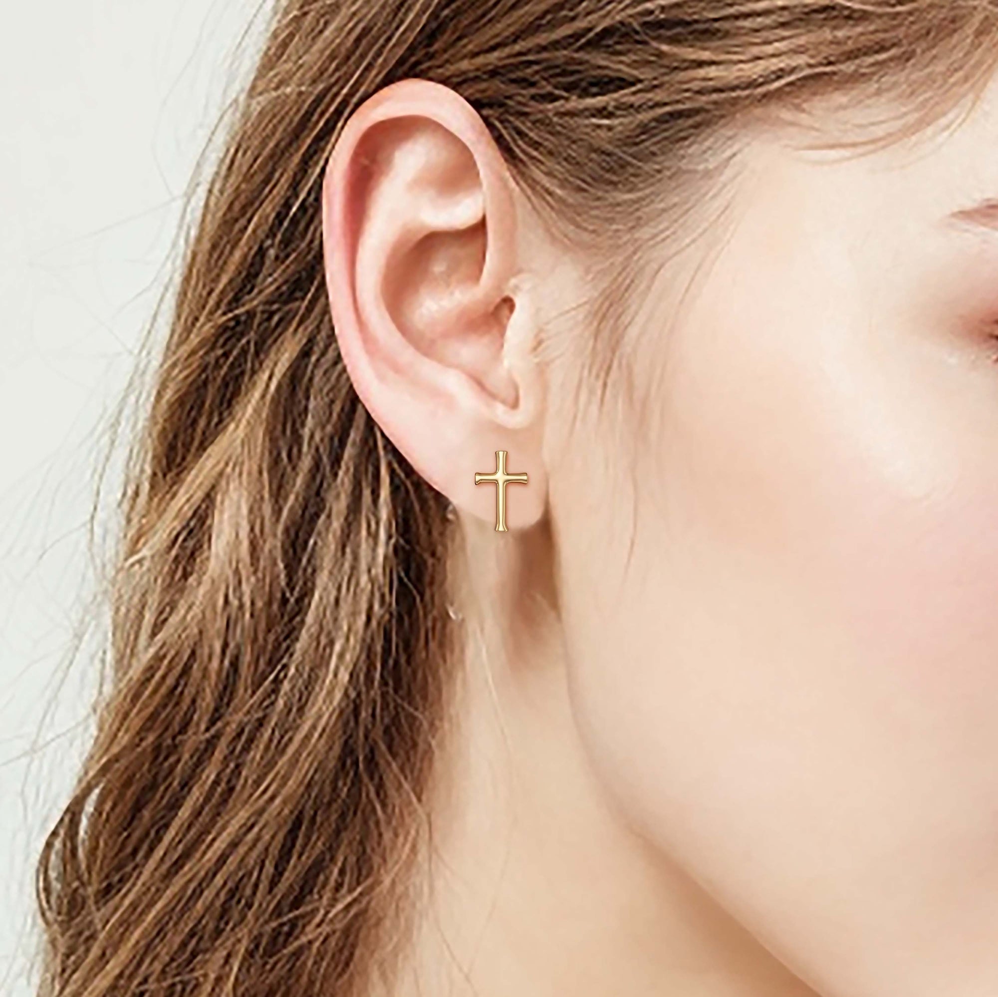 Crown of Thorns Cross Stud Earrings - vanimy