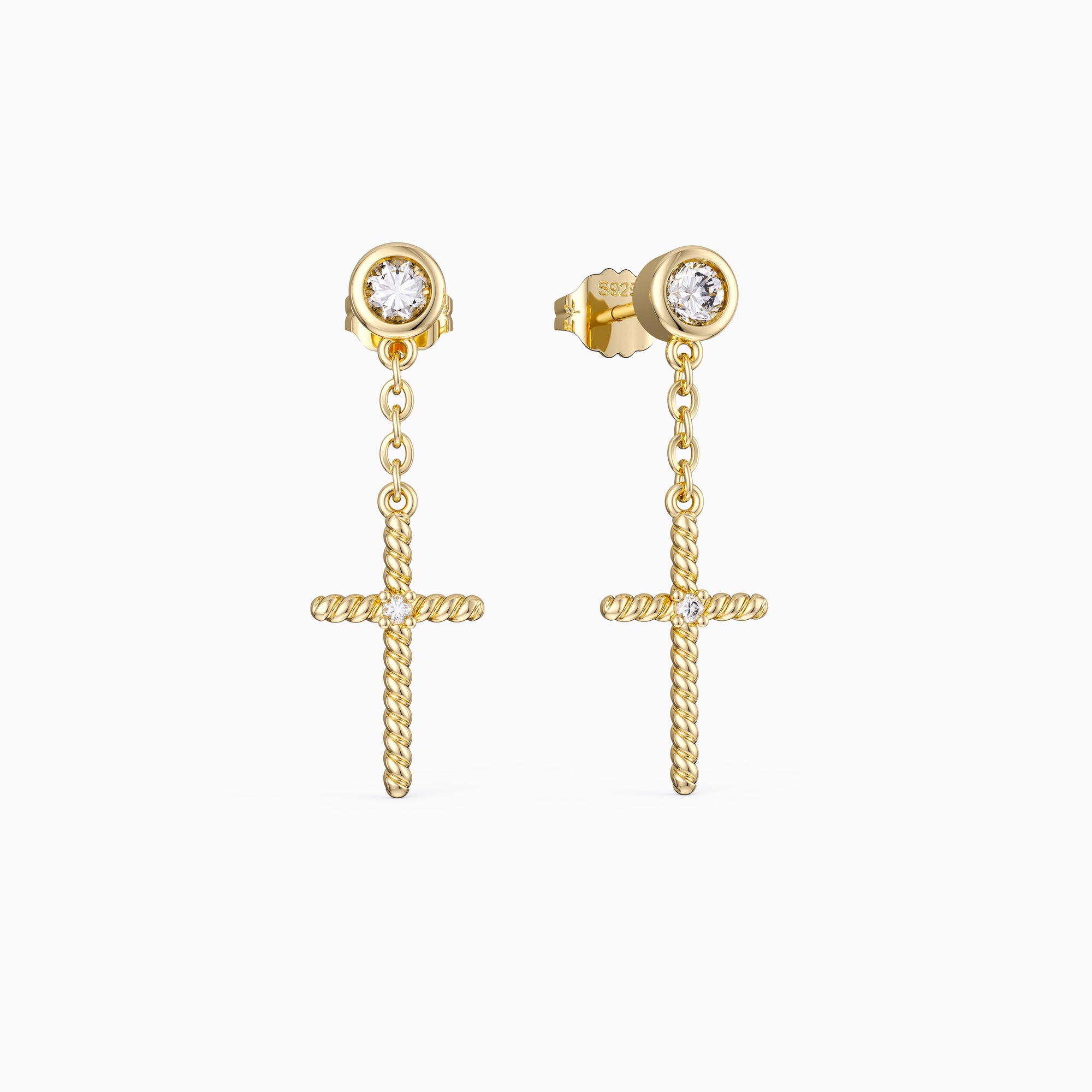 Cord Cross Dangle Earrings - vanimy