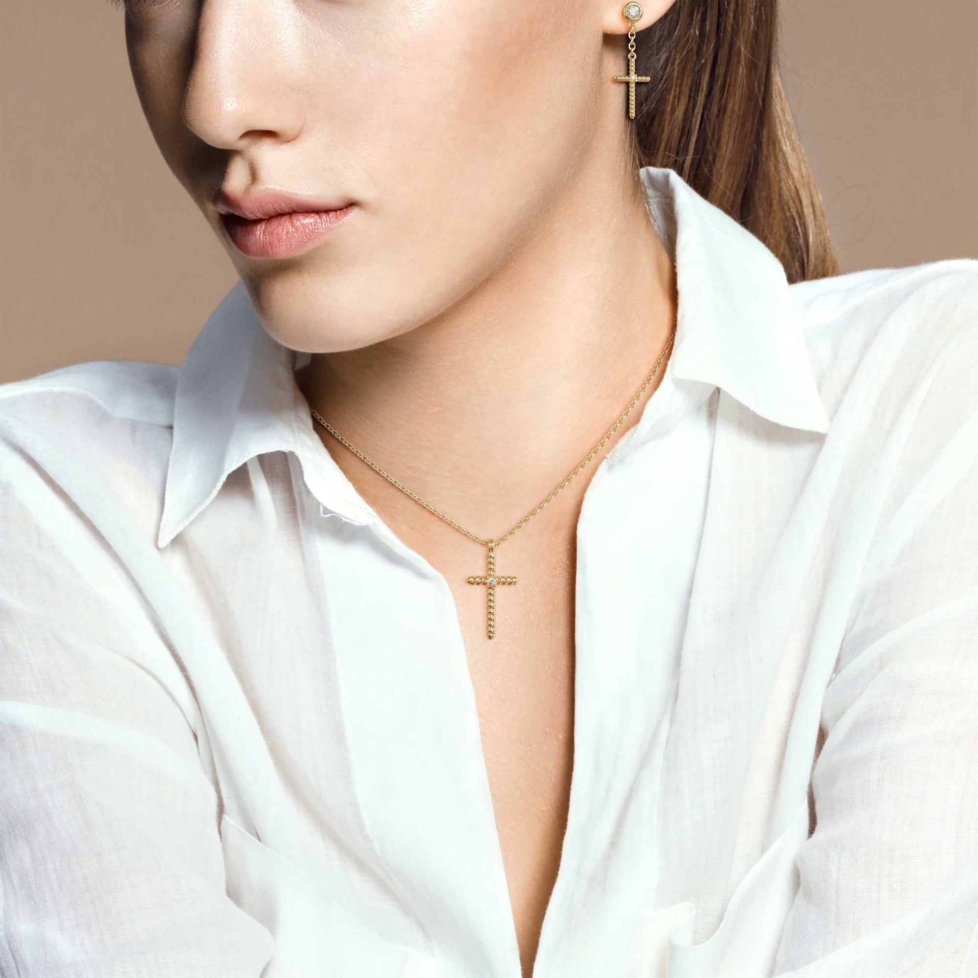 Cord Cross Dangle Earrings - vanimy