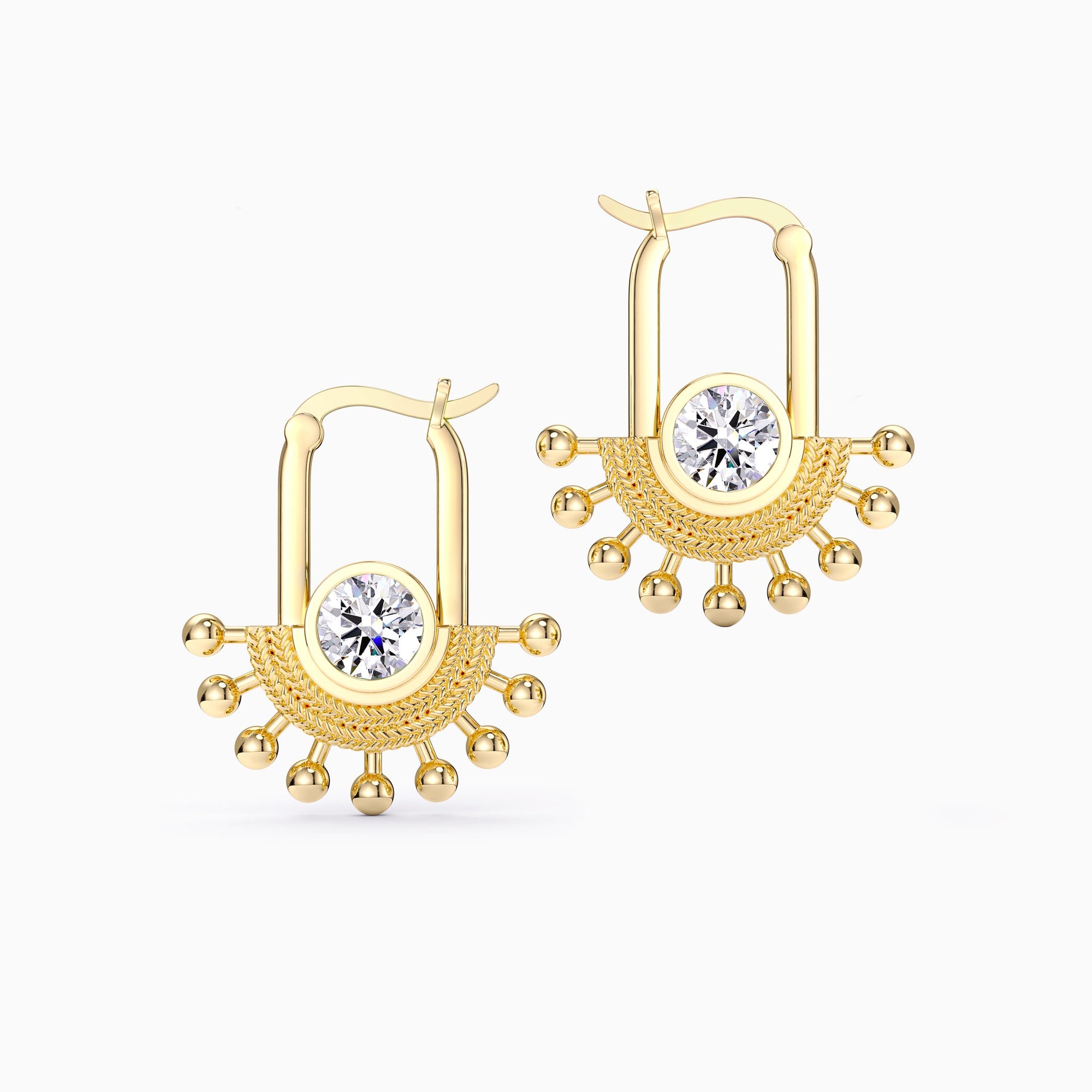 ‘Rise and Shine' Sunburst Hoop Earrings - vanimy