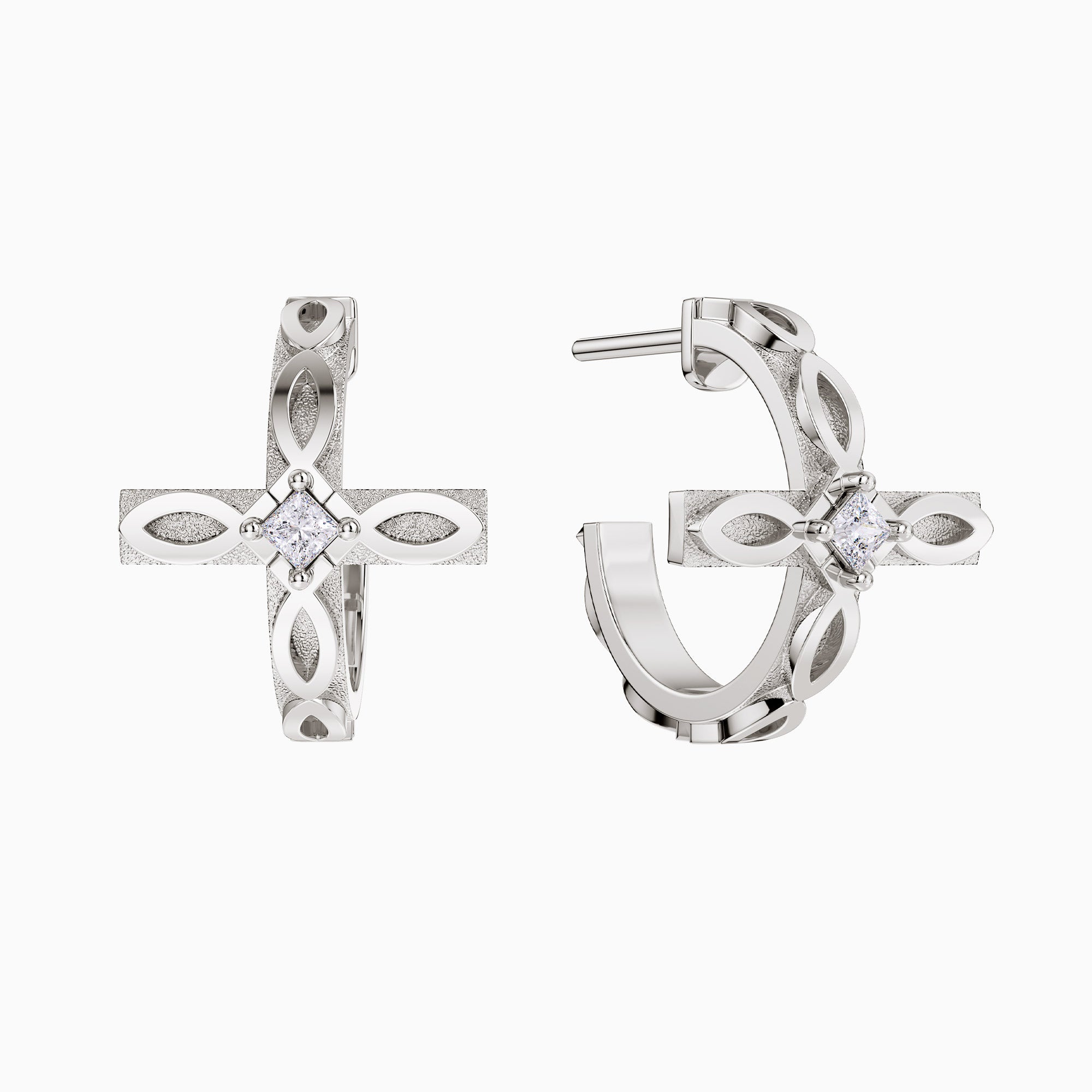 Faith Ichthys Cross Protection Earrings - vanimy
