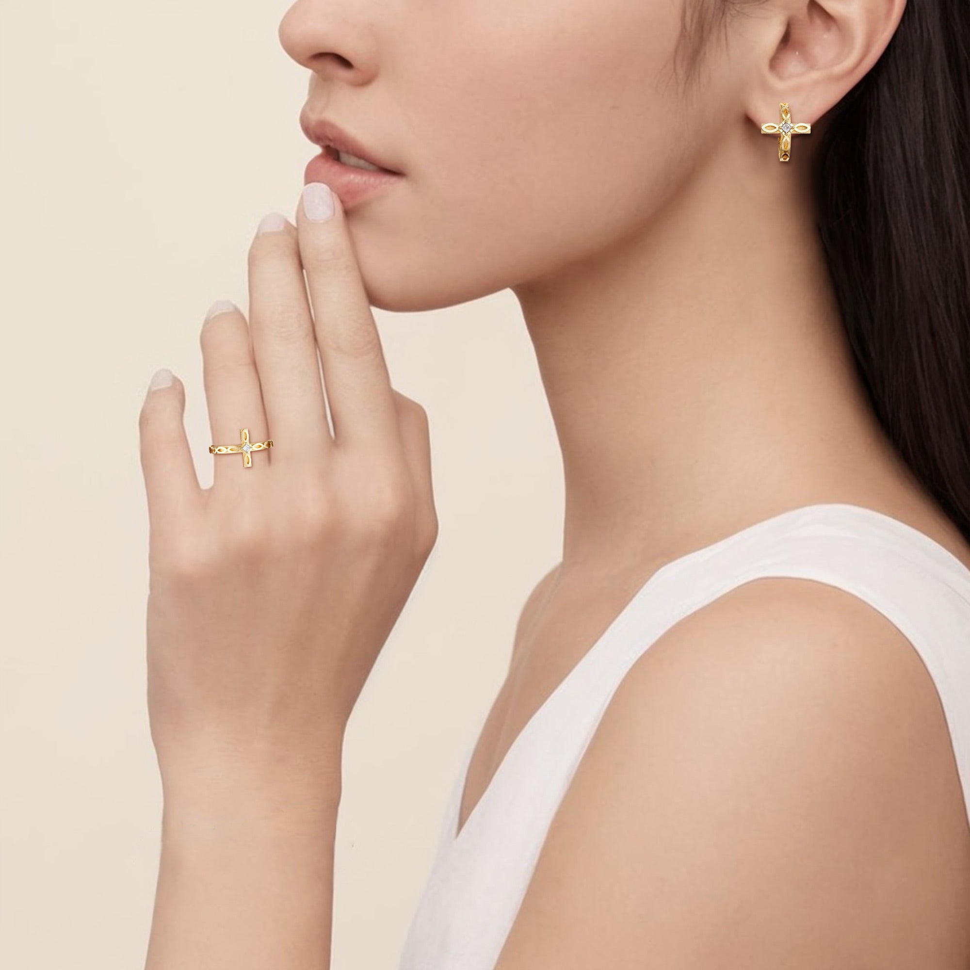 Faith Ichthys Cross Protection Earrings - vanimy