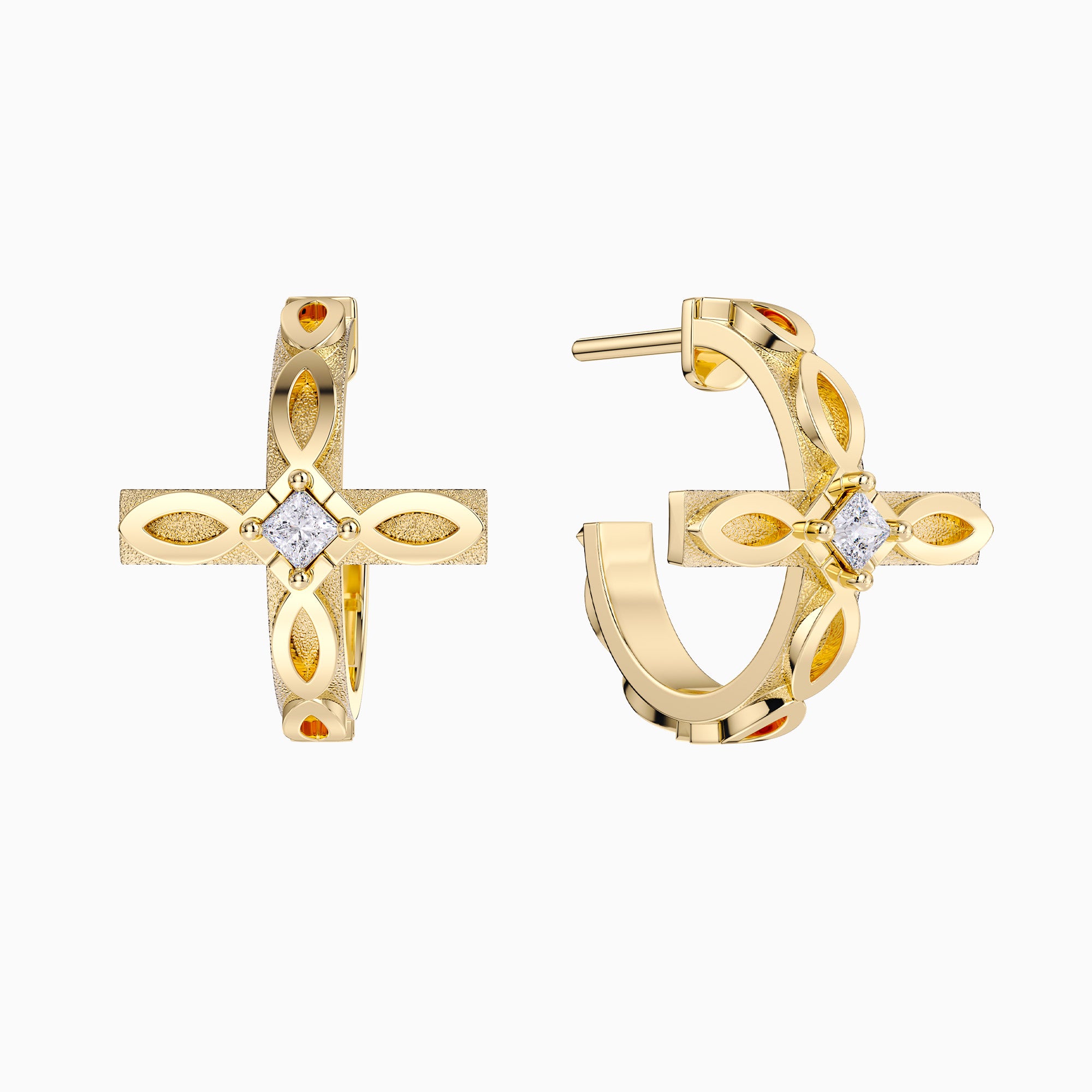 Faith Ichthys Cross Protection Earrings - vanimy