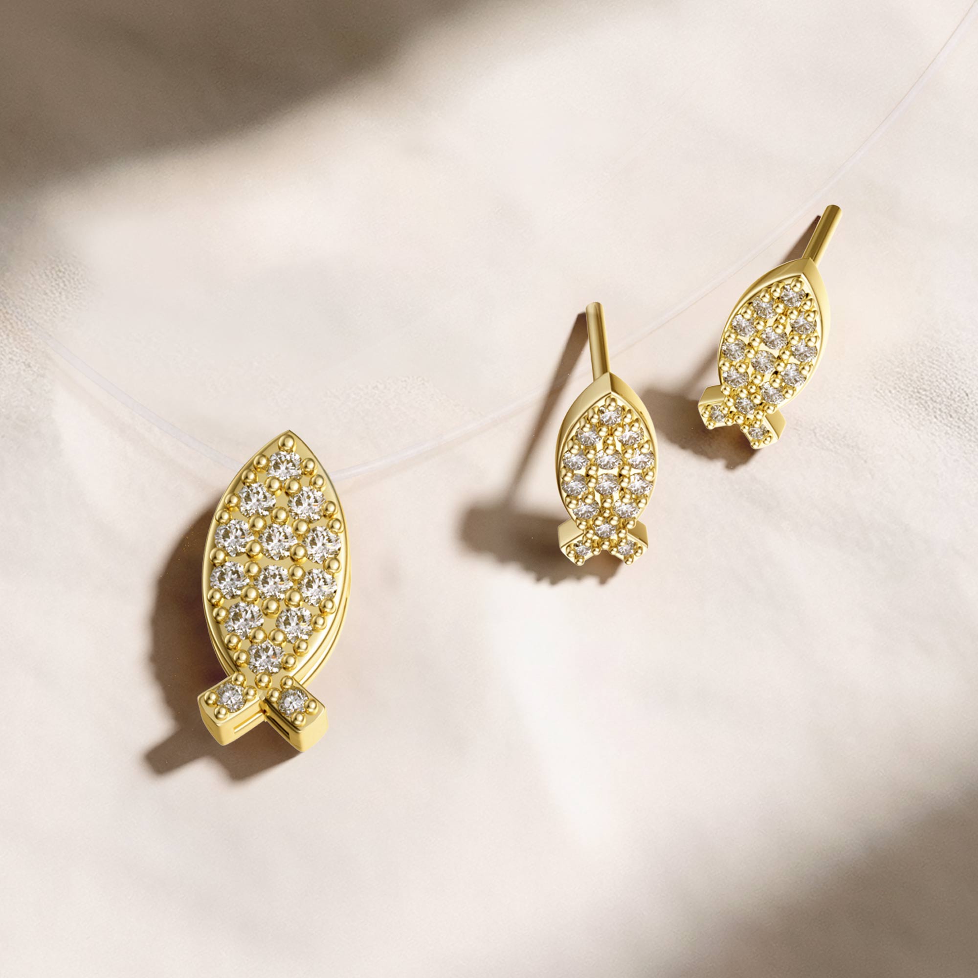 Sacred Ichthys Stud Earrings - vanimy