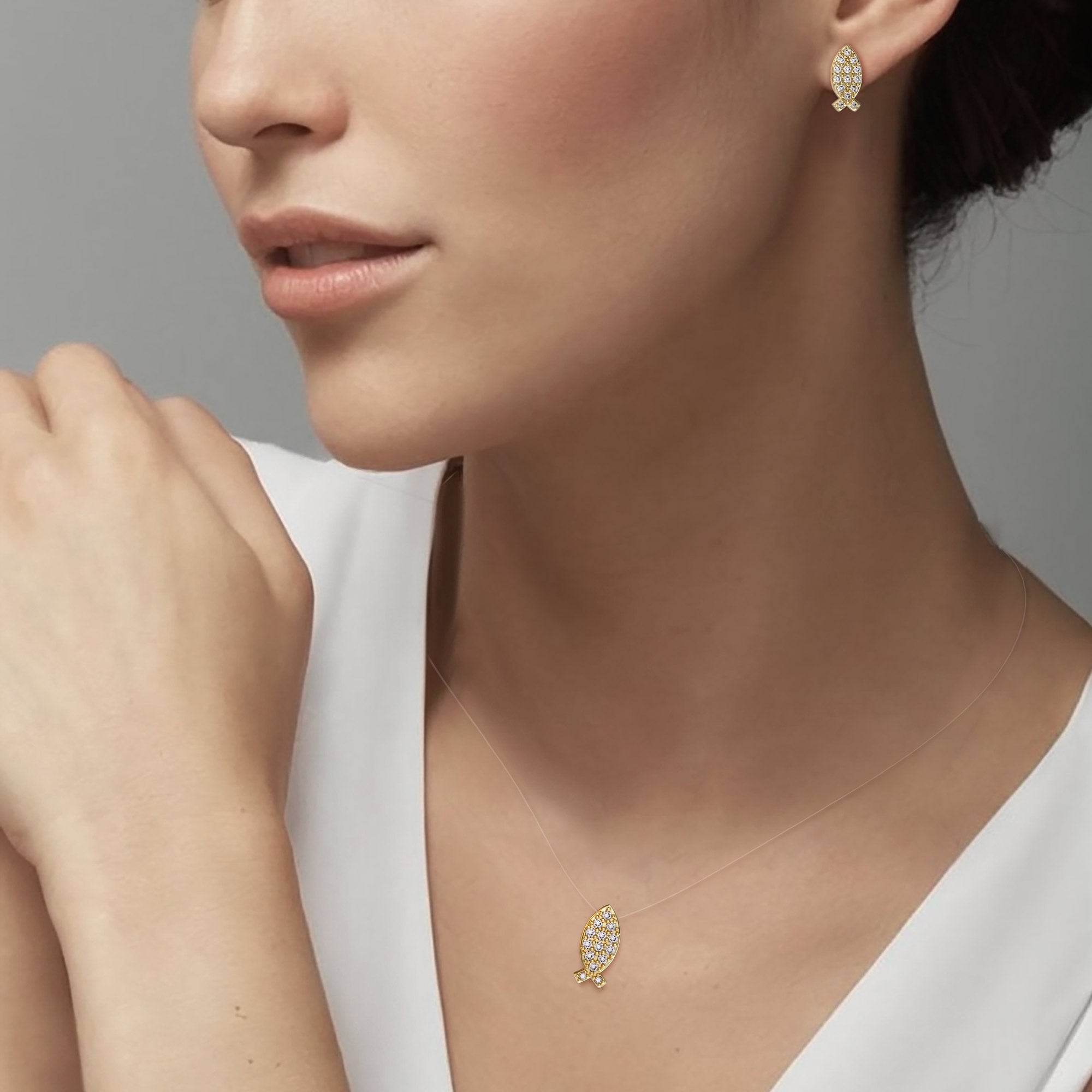 Sacred Ichthys Stud Earrings - vanimy