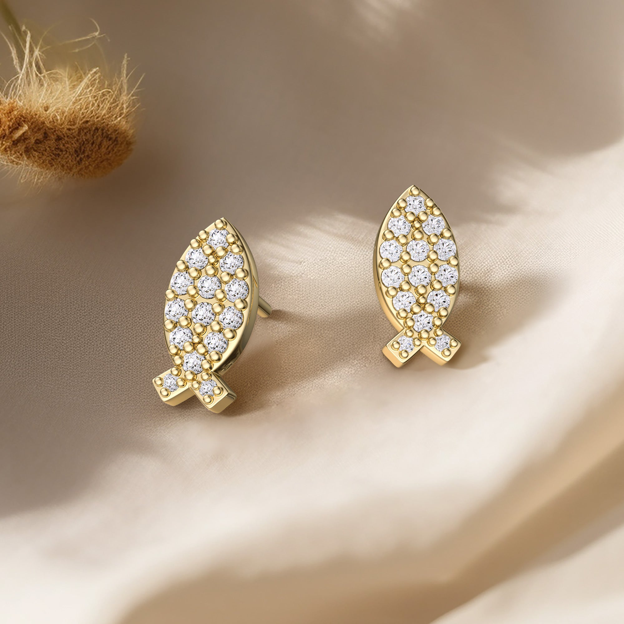 Sacred Ichthys Stud Earrings - vanimy