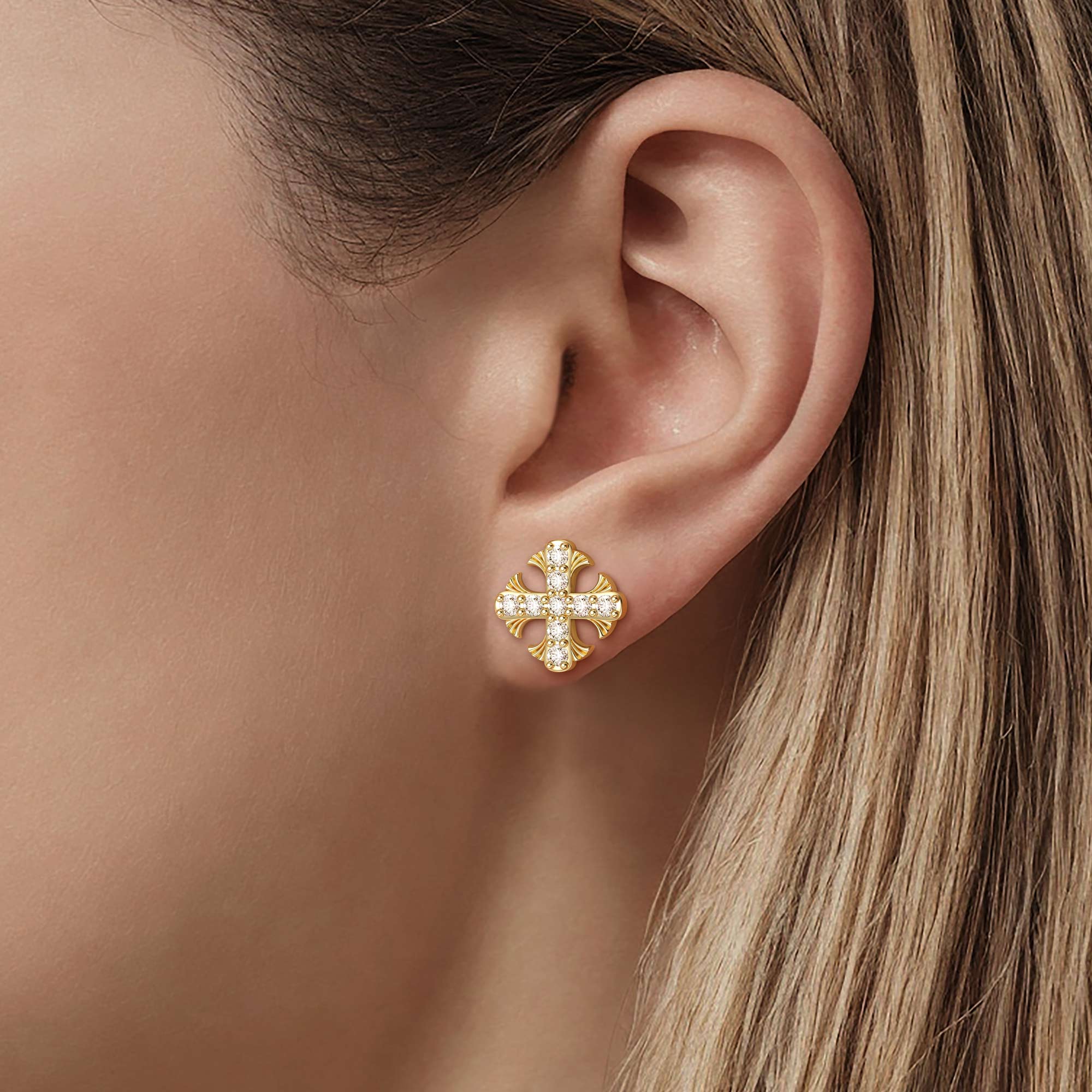 Cross Stud Earrings - vanimy