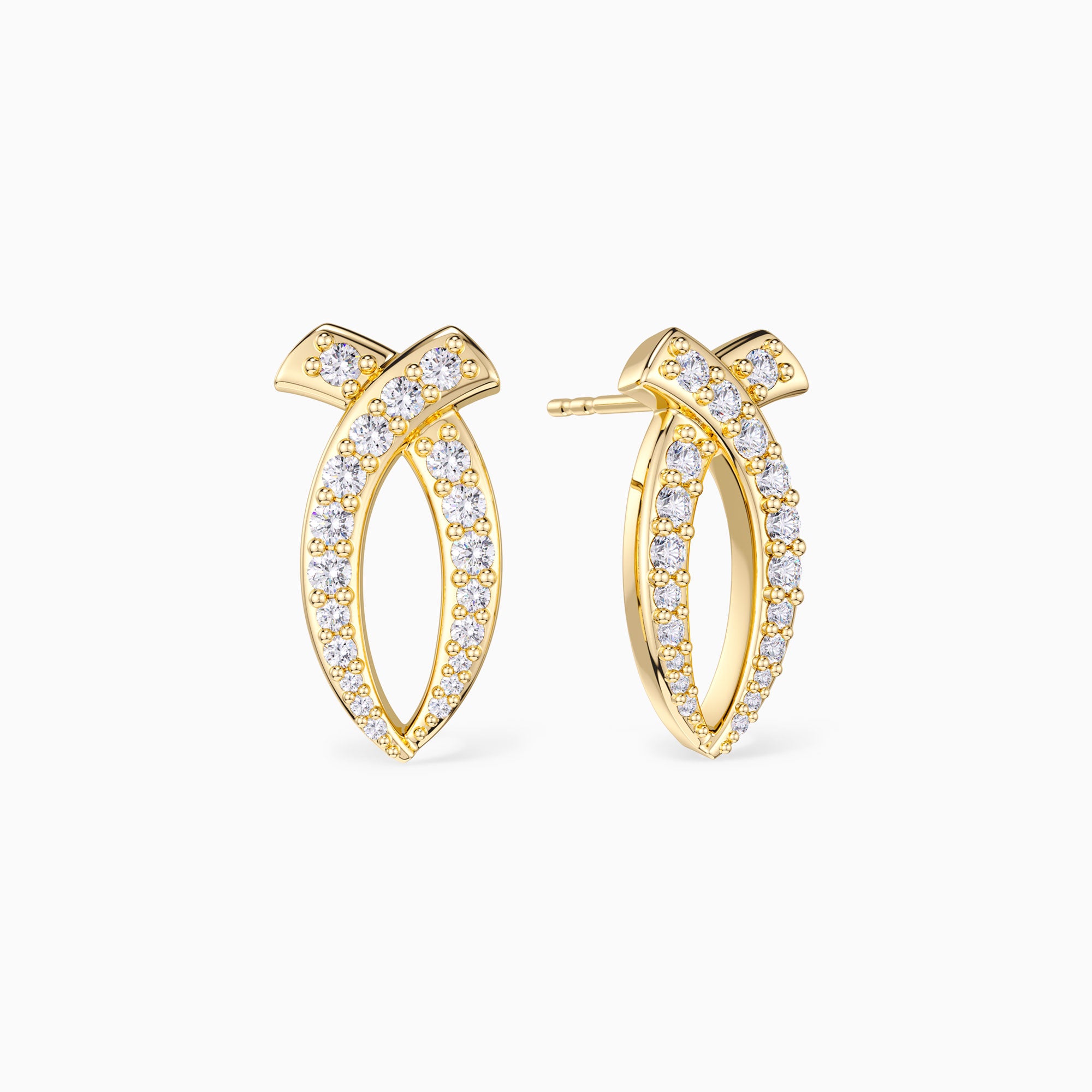 Curved Ichthys Stud Earrings - vanimy