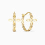 Divine Harmony Ichthys Cross Faith Protection Hoop Earrings - vanimy