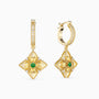 Lucky Radiance Clover Charm Milgrain Hoop Earrings - vanimy