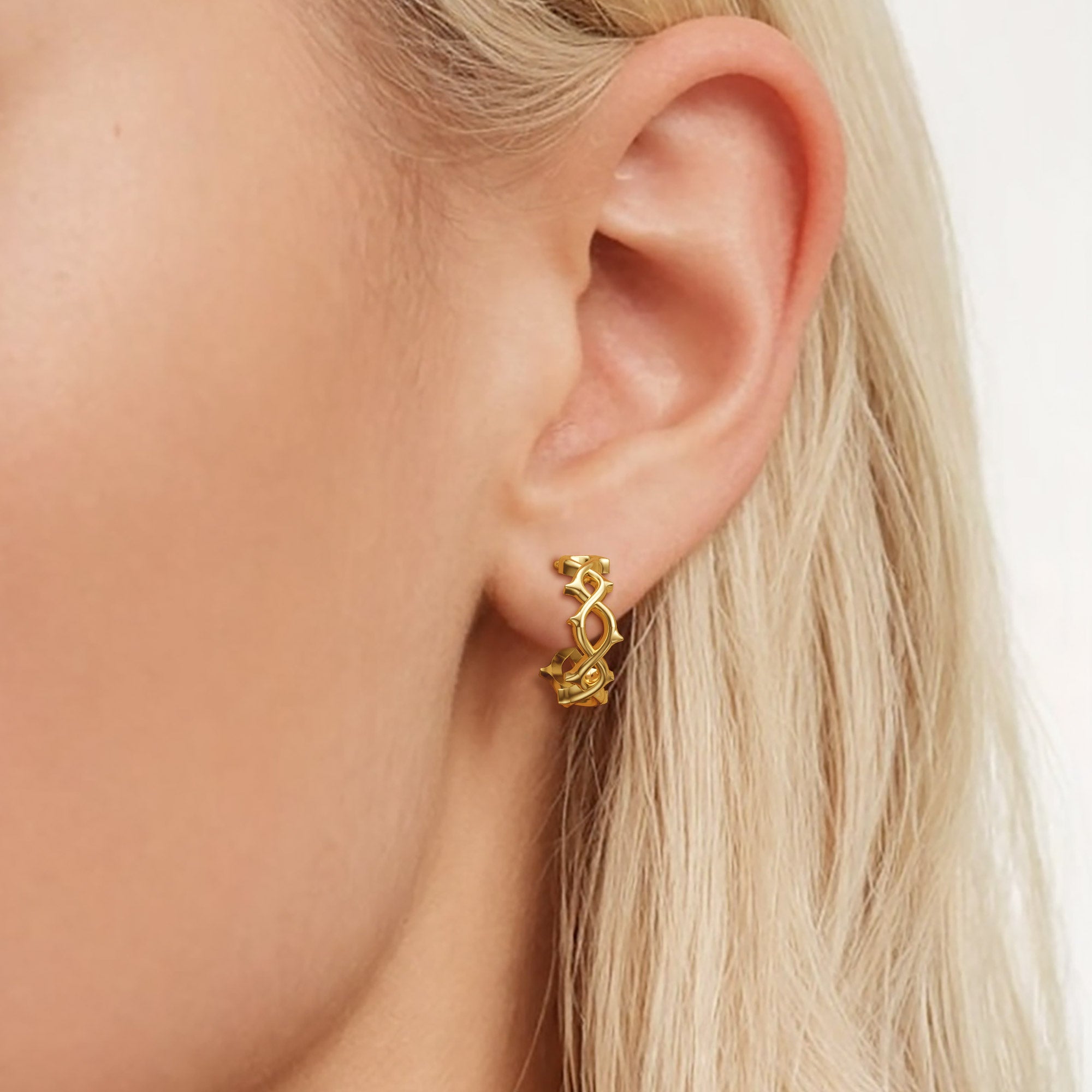 Divine Crown of Thorns Hoop Earrings - vanimy